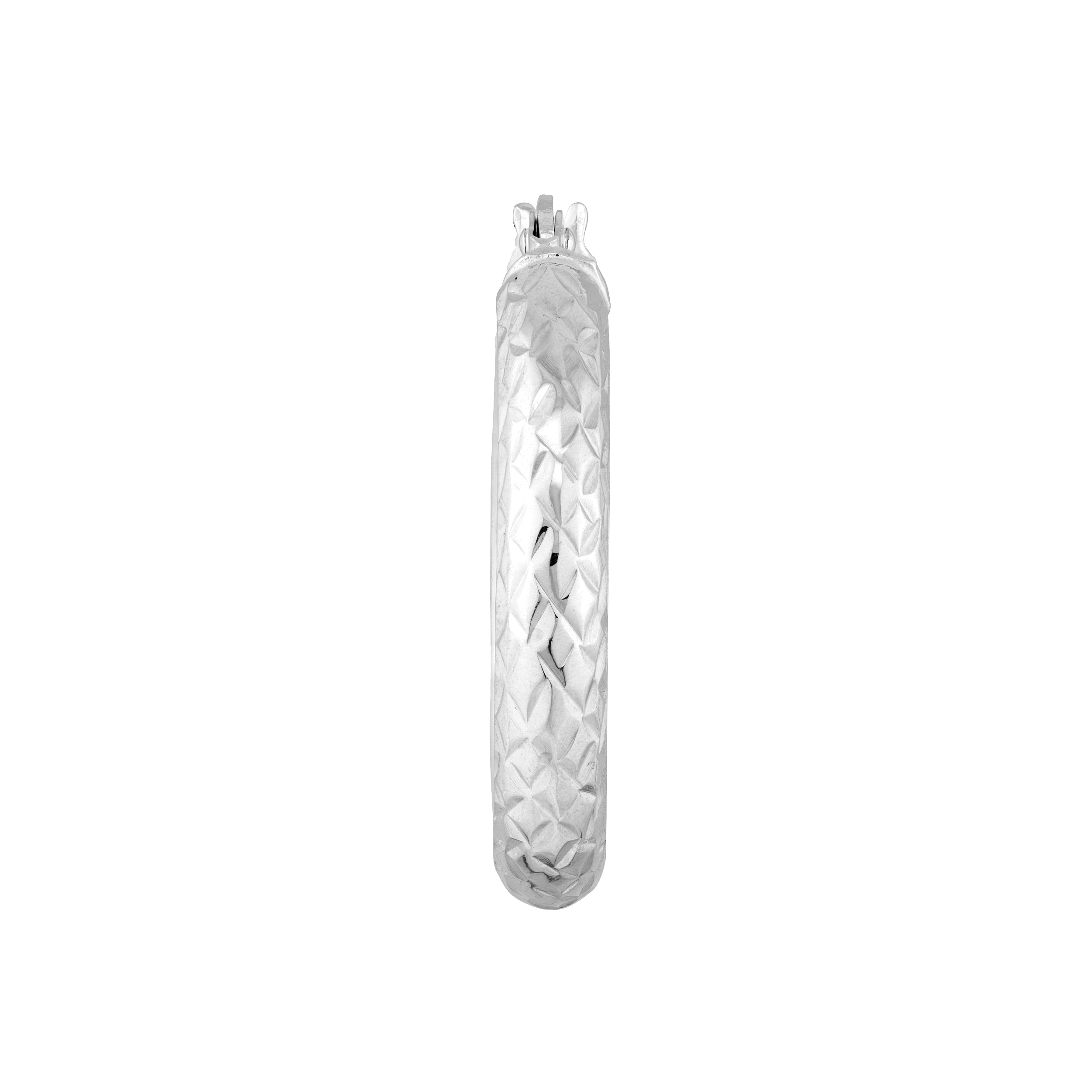 3MM X 20MM DIAMOND-CUT HOOP EARRINGS | 10K WHITE GOLD | TM001749-10B - Brownlee Jewelers