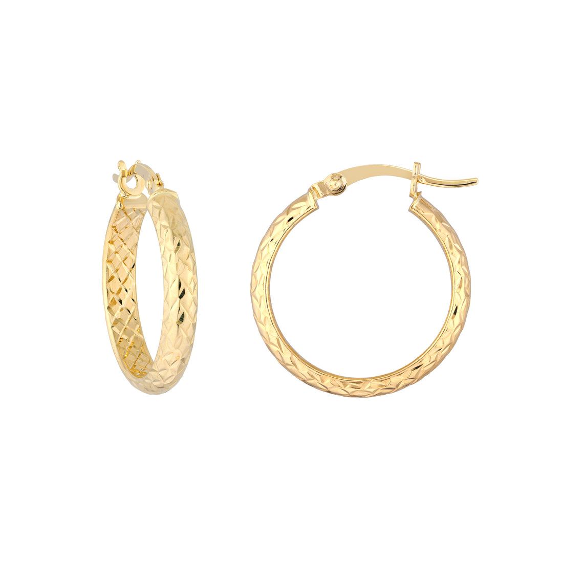 3MM X 20MM DIAMOND-CUT HOOP EARRINGS | 10K YELLOW GOLD | TM001749-10Y - Brownlee Jewelers