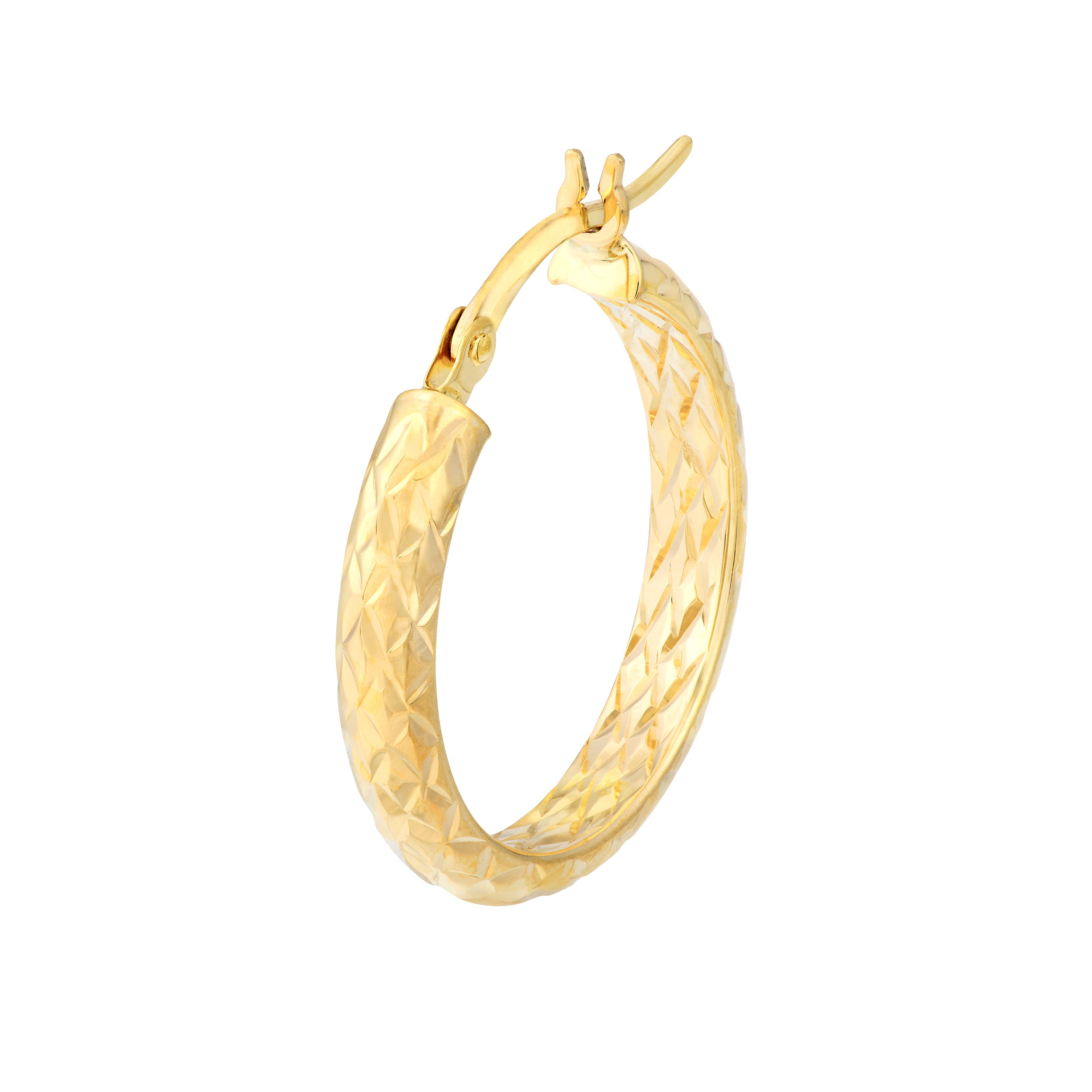 3MM X 20MM DIAMOND-CUT HOOP EARRINGS | 10K YELLOW GOLD | TM001749-10Y - Brownlee Jewelers