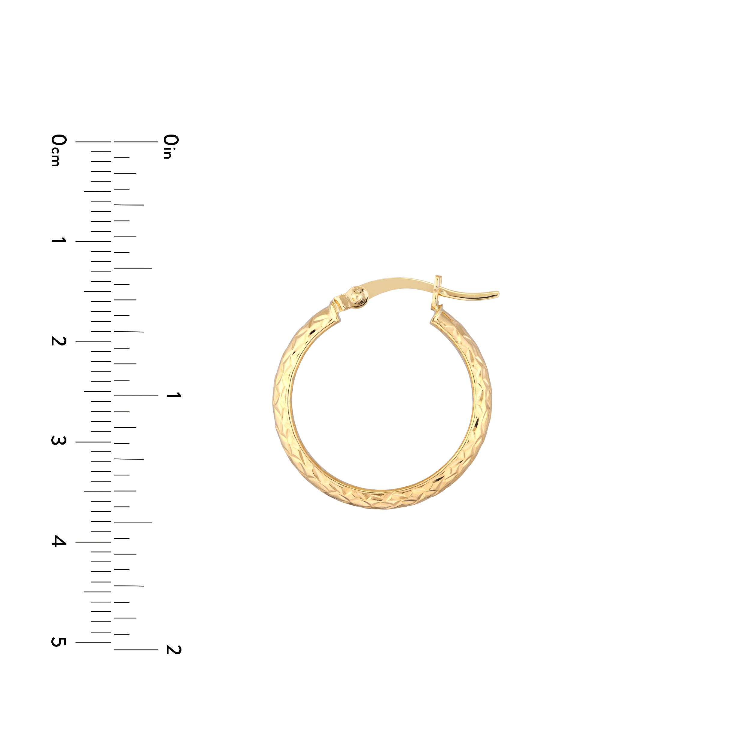 3MM X 20MM DIAMOND-CUT HOOP EARRINGS | 10K YELLOW GOLD | TM001749-10Y - Brownlee Jewelers