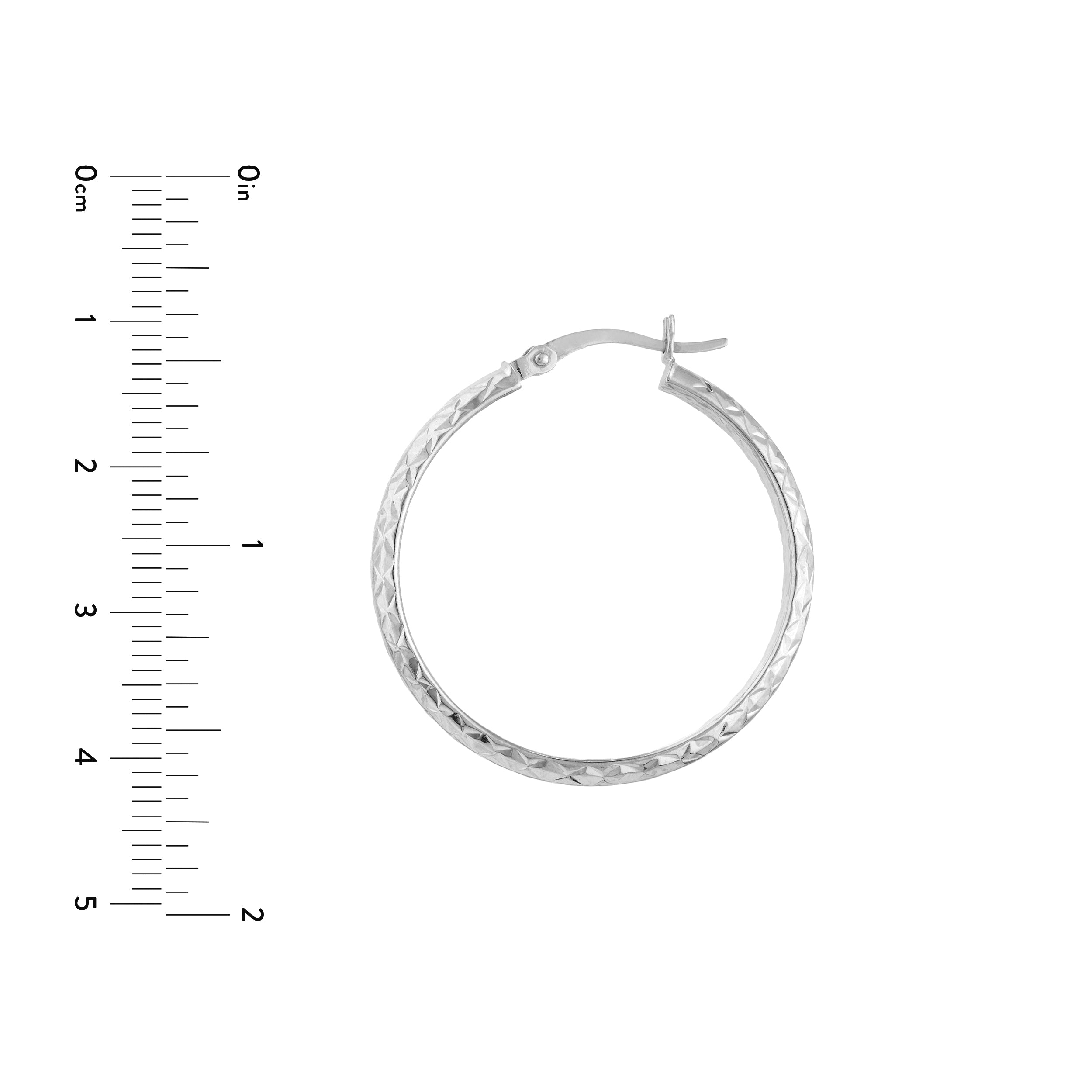 3MM X 30MM DIAMOND-CUT HOOP EARRINGS | 10K WHITE GOLD | TM001753-10B - Brownlee Jewelers