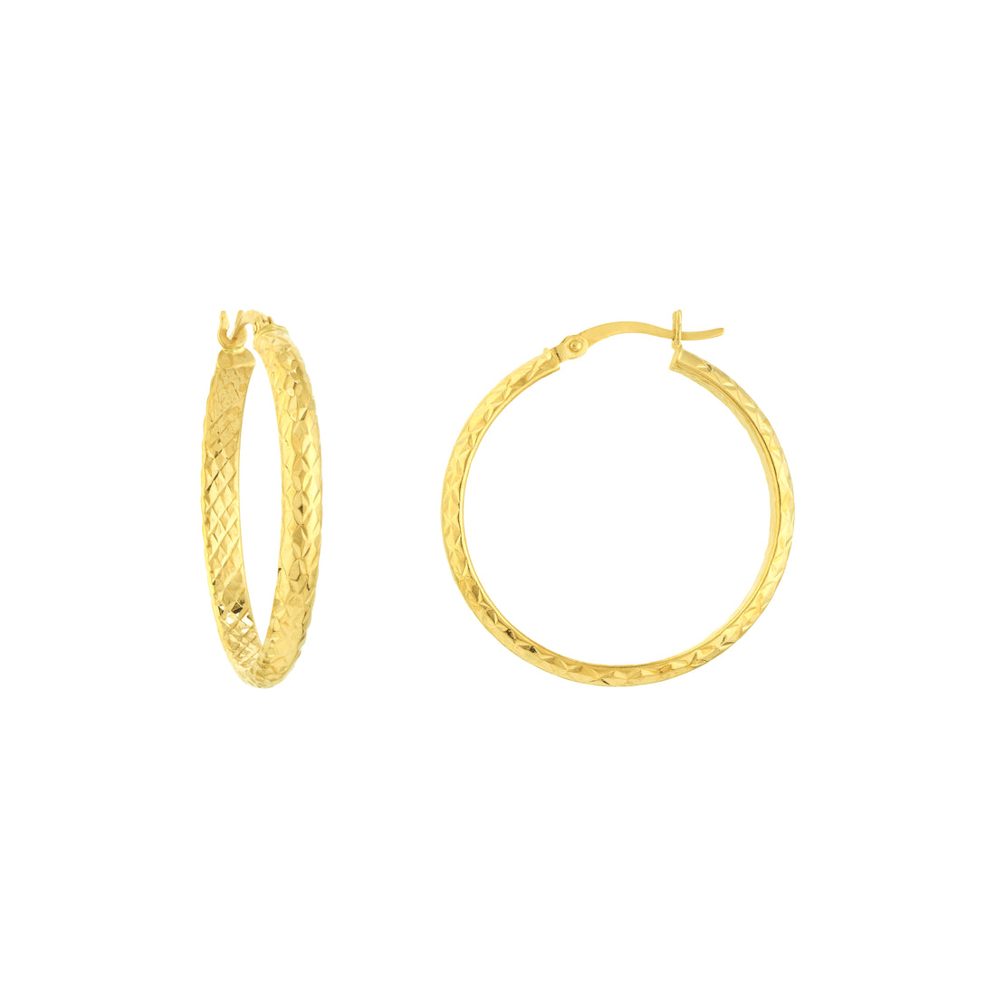 3MM X 30MM DIAMOND-CUT HOOP EARRINGS | 10K YELLOW GOLD | TM001753-10Y - Brownlee Jewelers