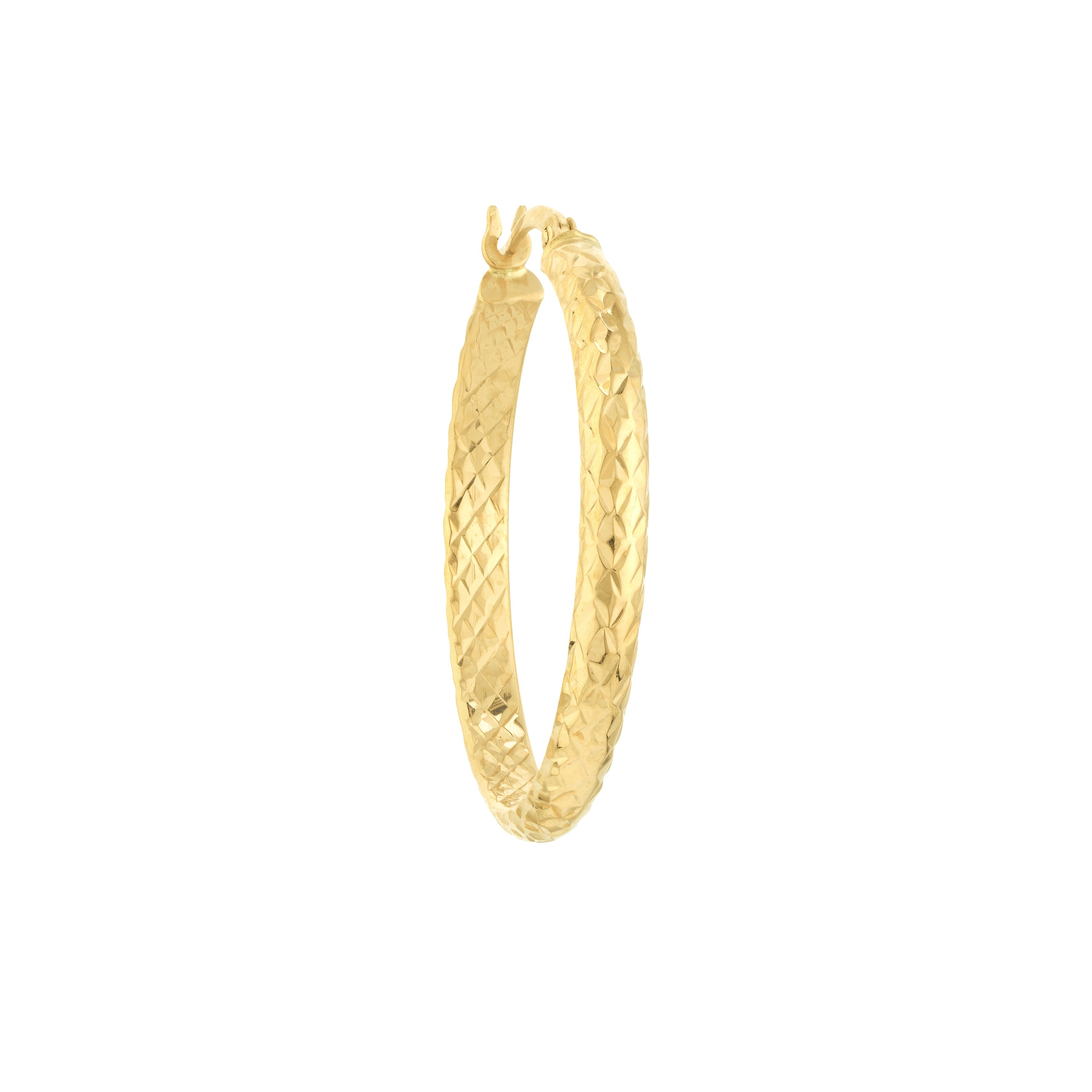 3MM X 30MM DIAMOND-CUT HOOP EARRINGS | 10K YELLOW GOLD | TM001753-10Y - Brownlee Jewelers