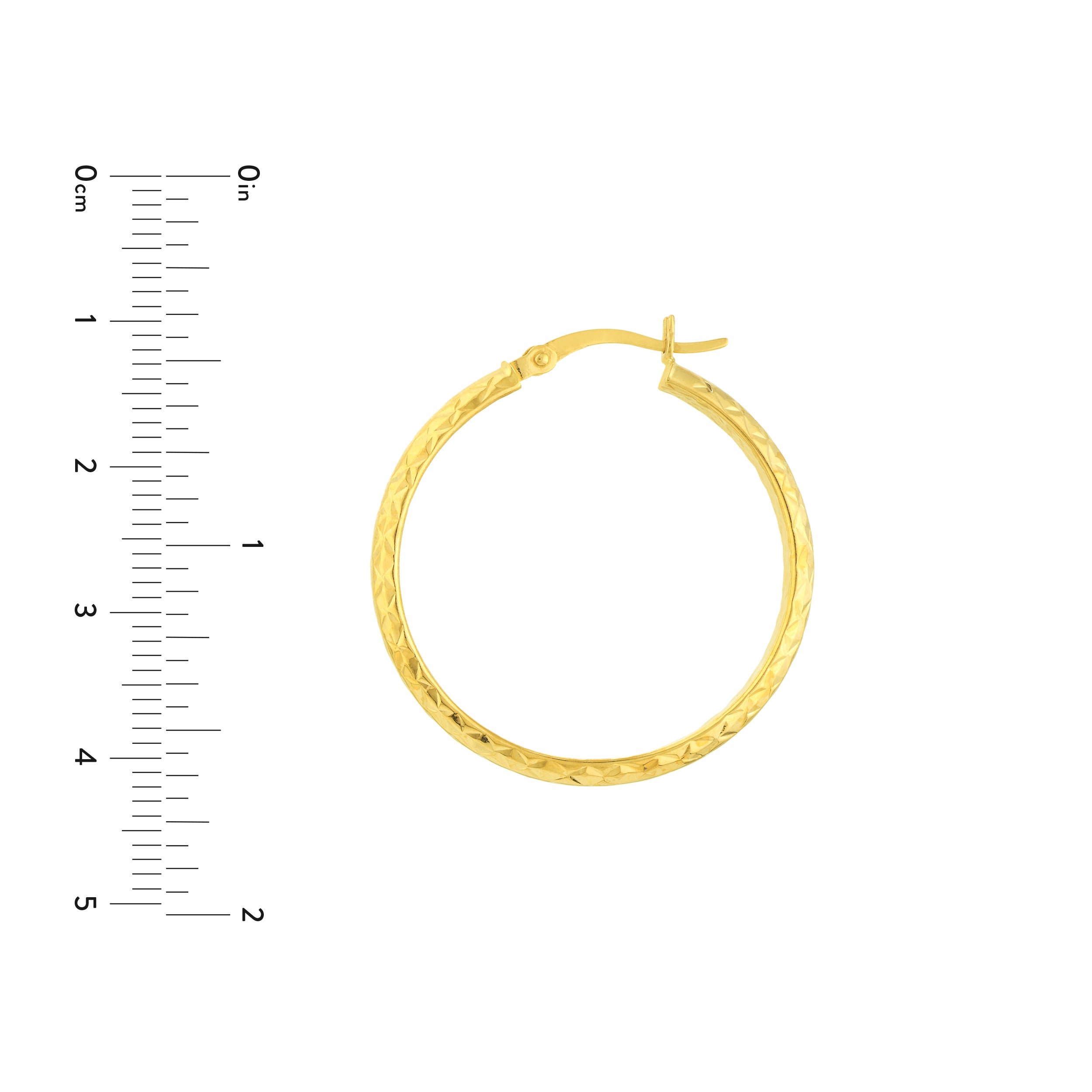 3MM X 30MM DIAMOND-CUT HOOP EARRINGS | 10K YELLOW GOLD | TM001753-10Y - Brownlee Jewelers