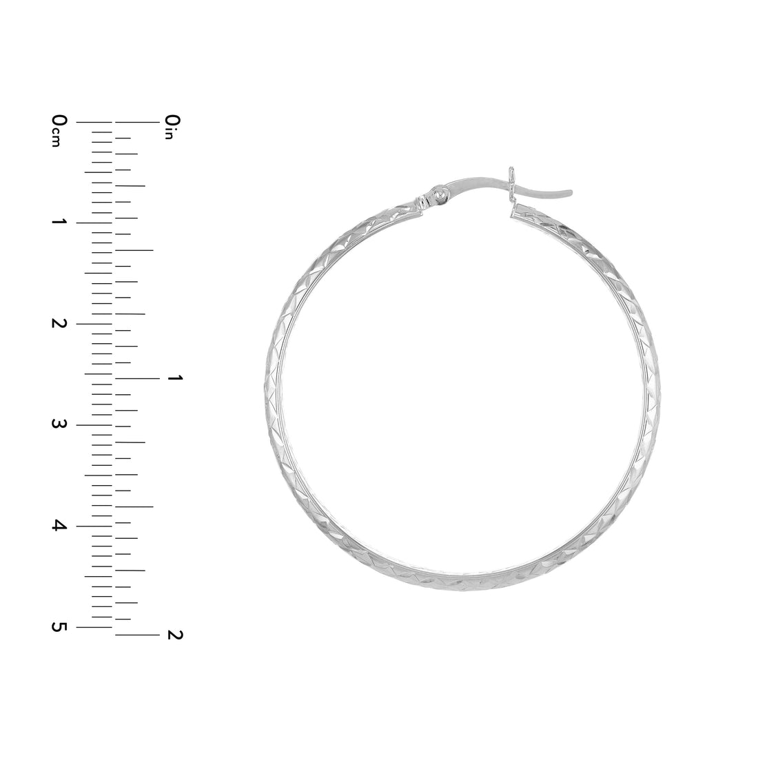 3MM X 40MM DIAMOND-CUT HOOP EARRINGS | 10K WHITE GOLD | TM001754-10B - Brownlee Jewelers