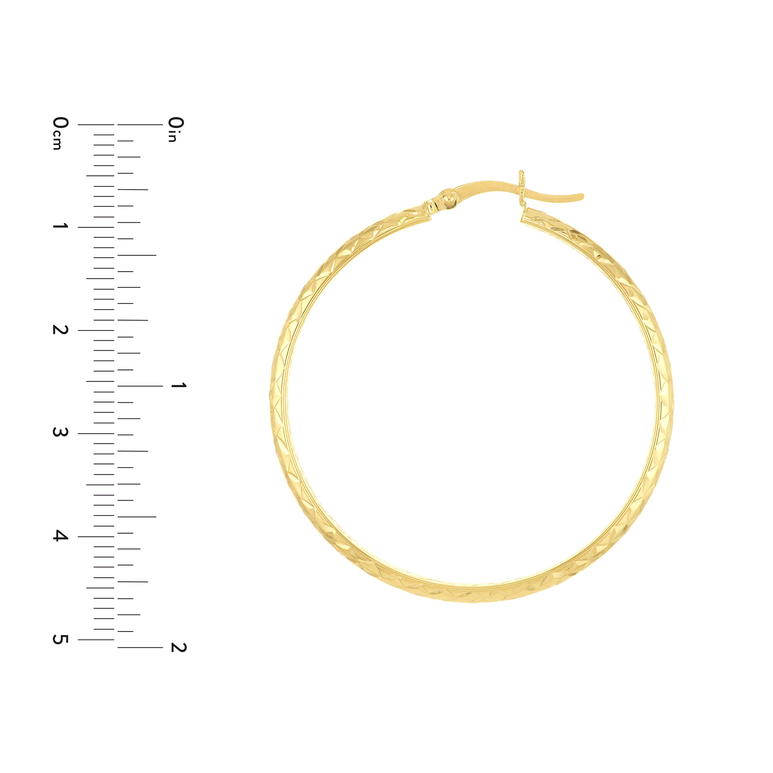 3MM X 40MM DIAMOND-CUT HOOP EARRINGS | 10K YELLOW GOLD | TM001754-10Y - Brownlee Jewelers