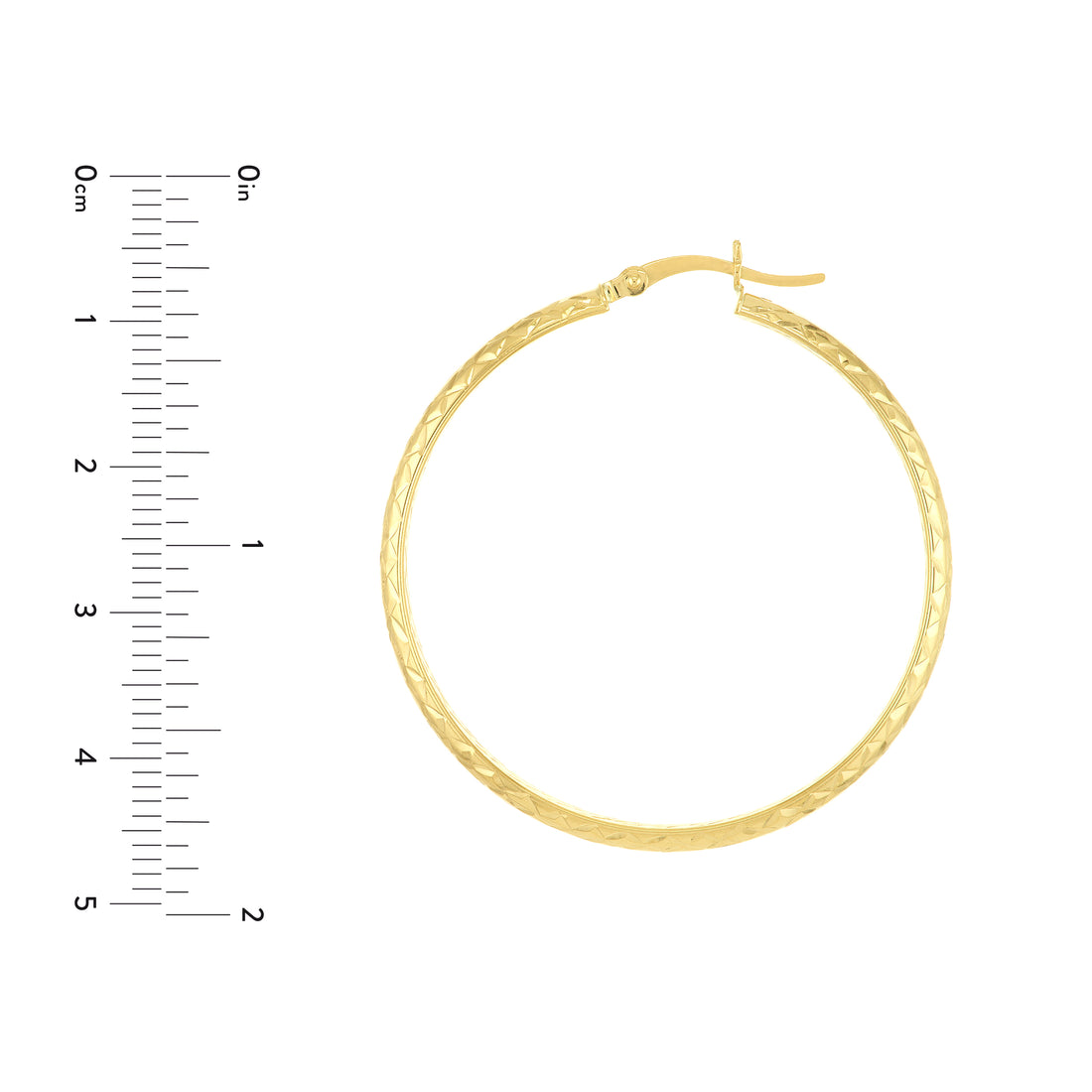 3MM X 40MM DIAMOND-CUT HOOP EARRINGS | 10K YELLOW GOLD | TM001754-10Y - Brownlee Jewelers