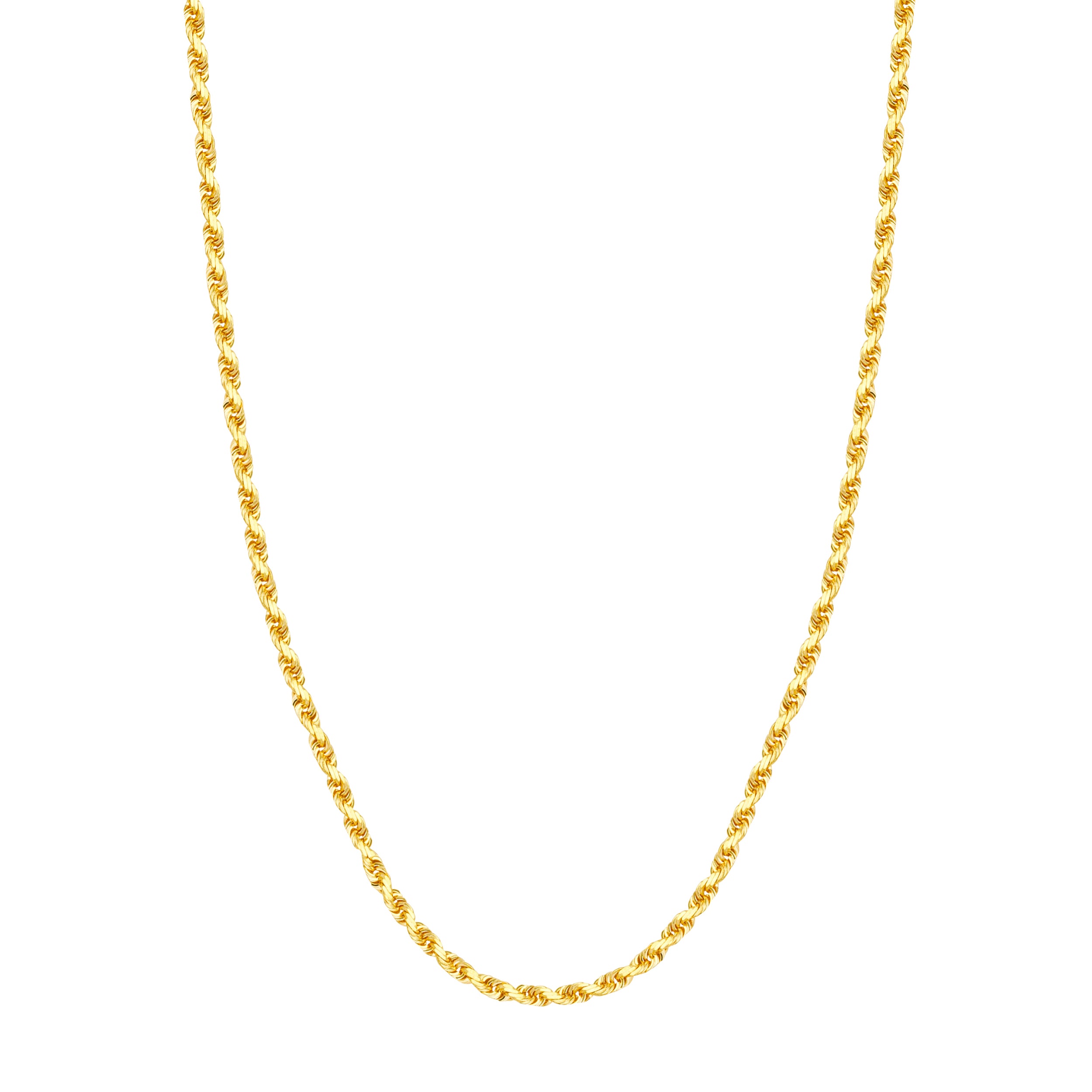 22" 3.8MM DIAMOND-CUT ROPE CHAIN NECKLACE | 10K YELLOW GOLD | TM002513-10Y - Brownlee Jewelers