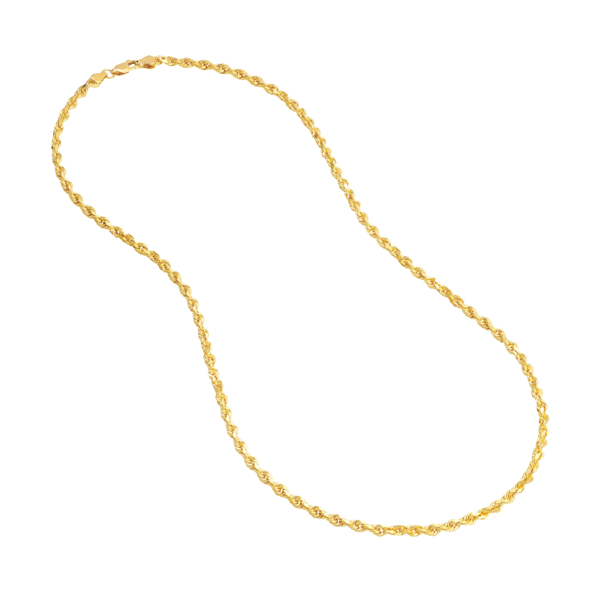 24" 3.8MM DIAMOND-CUT ROPE CHAIN NECKLACE | 10K YELLOW GOLD | TM002513-10Y - Brownlee Jewelers