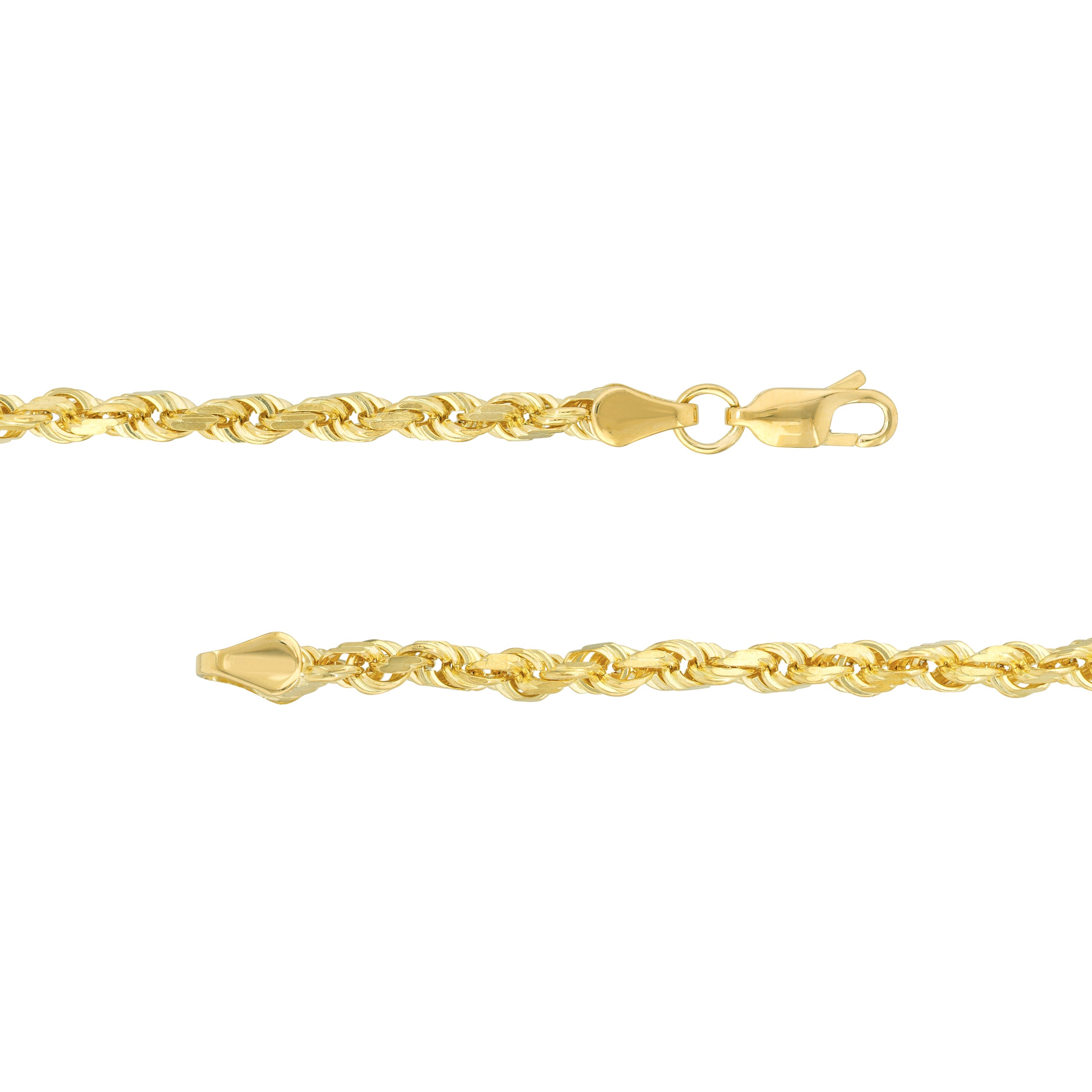 22" 3.8MM DIAMOND-CUT ROPE CHAIN NECKLACE | 10K YELLOW GOLD | TM002513-10Y - Brownlee Jewelers