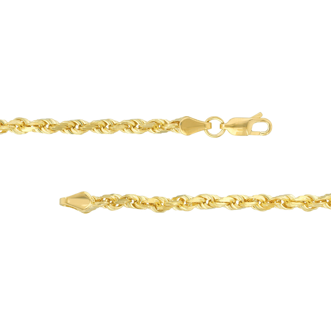 22" 3.8MM DIAMOND-CUT ROPE CHAIN NECKLACE | 10K YELLOW GOLD | TM002513-10Y - Brownlee Jewelers