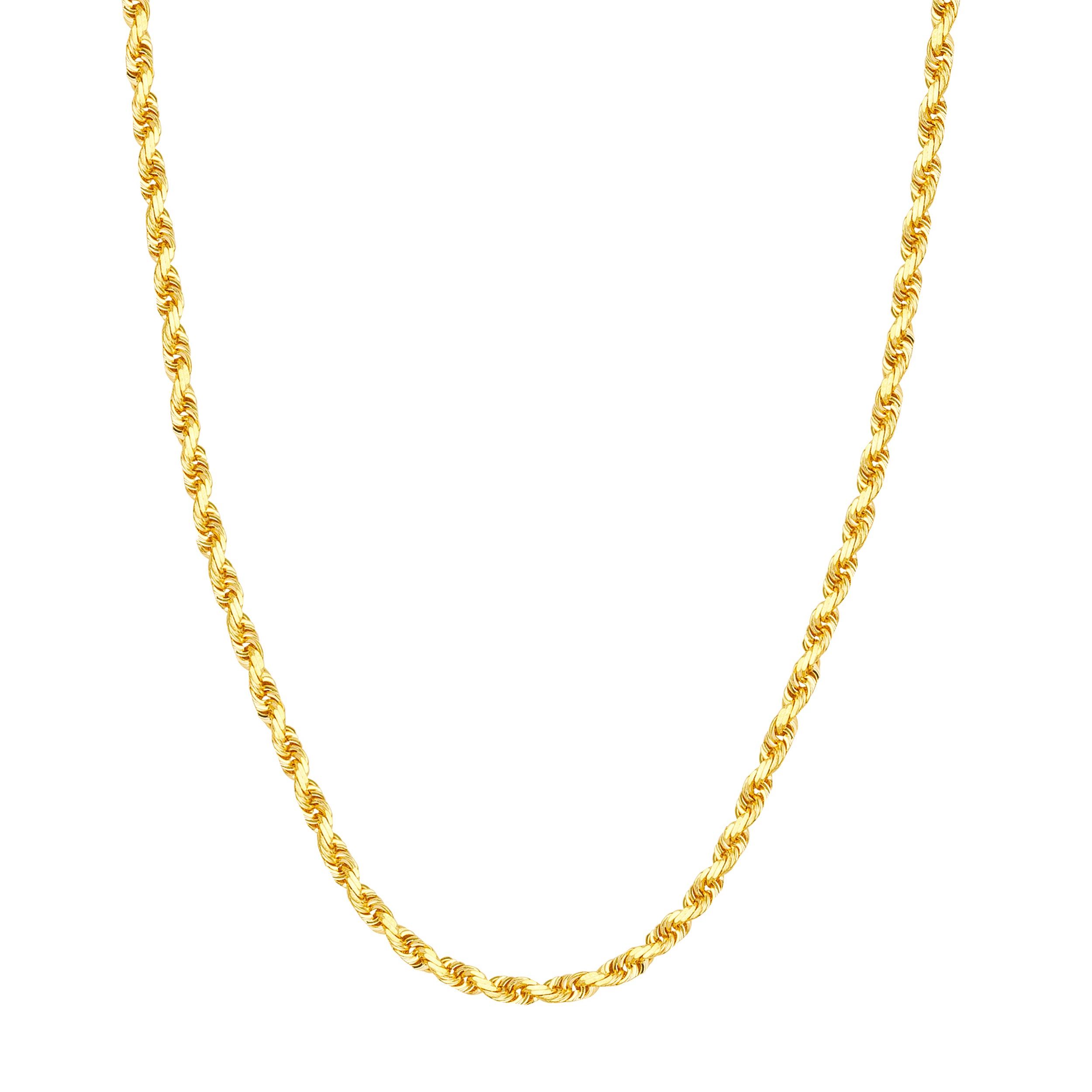 24" 4.4MM DIAMOND-CUT ROPE CHAIN NECKLACE | 10K YELLOW GOLD | TM002514-10Y - Brownlee Jewelers