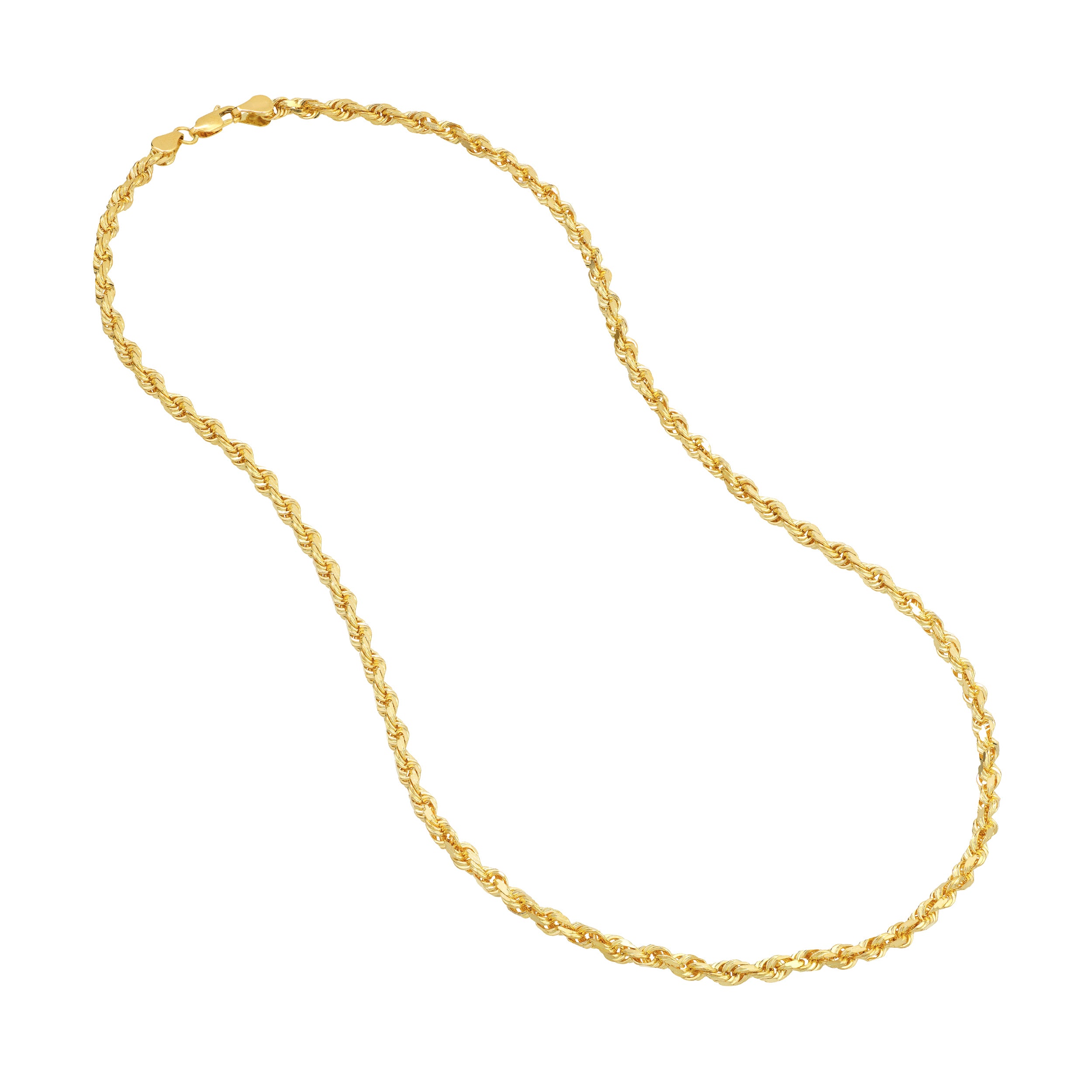 24" 4.4MM DIAMOND-CUT ROPE CHAIN NECKLACE | 10K YELLOW GOLD | TM002514-10Y - Brownlee Jewelers