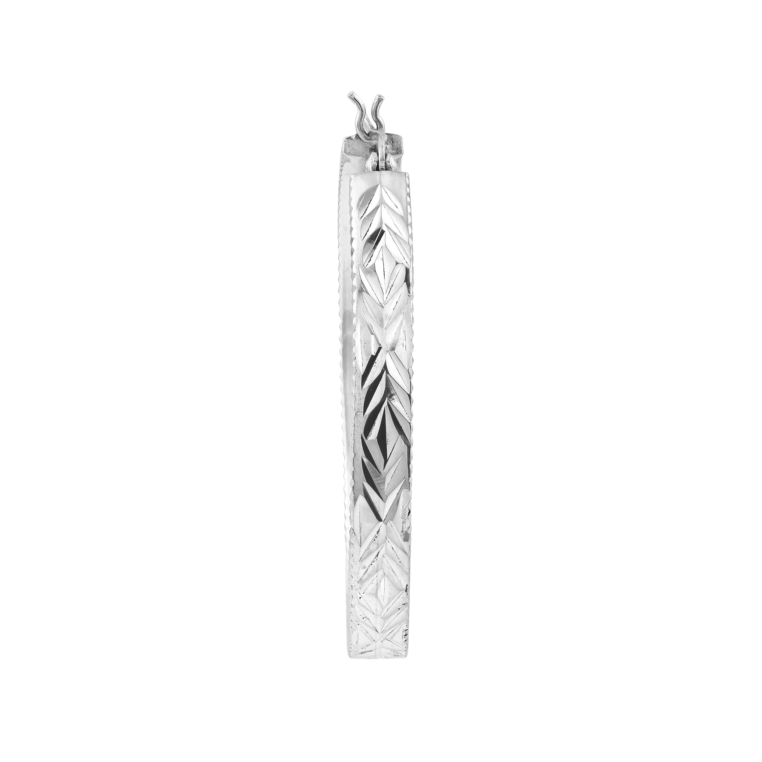 DIAMOND-CUT SQUARE HOOP EARRINGS | STERLING SILVER | TM005083-92B - Brownlee Jewelers