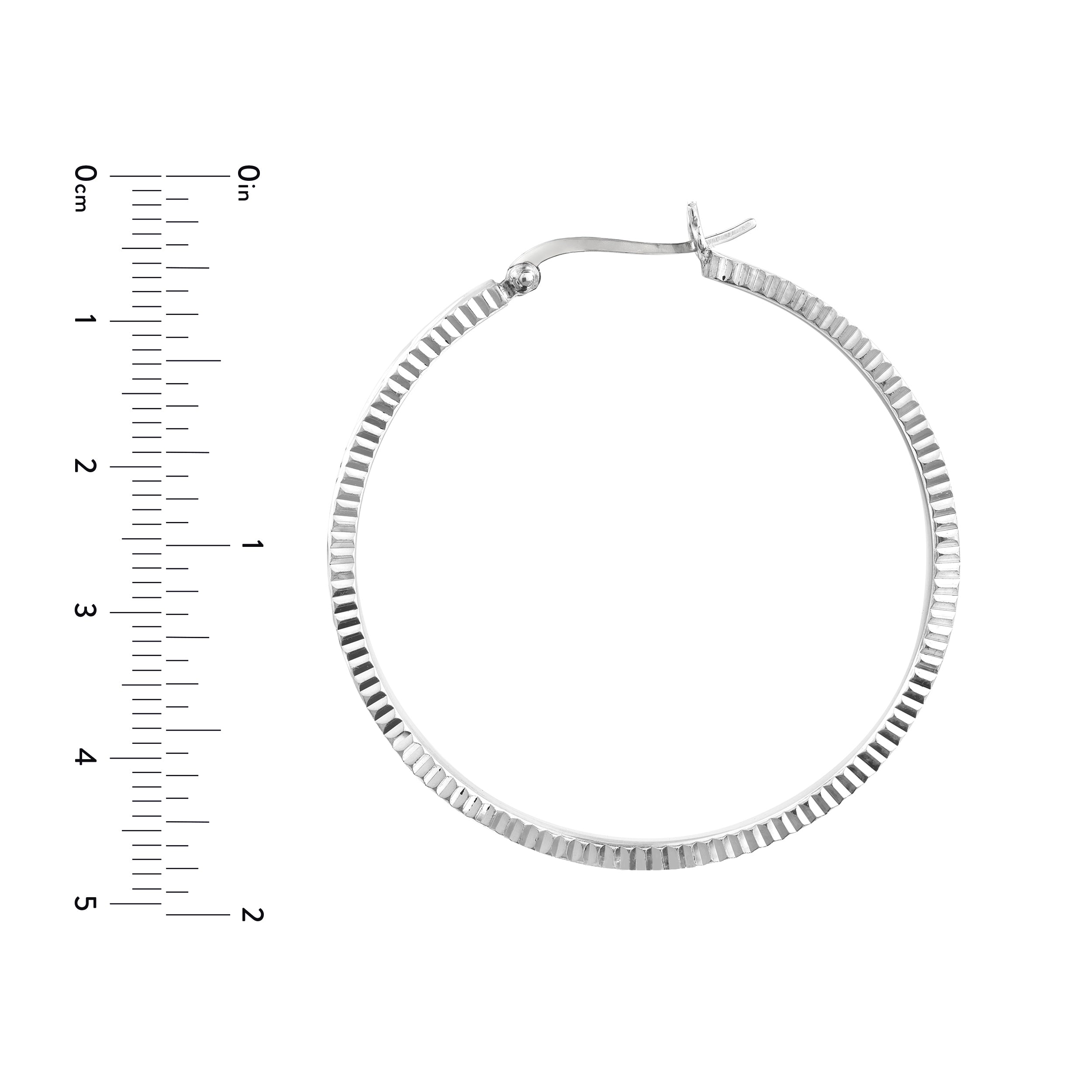 DIAMOND-CUT SQUARE HOOP EARRINGS | STERLING SILVER | TM005083-92B - Brownlee Jewelers