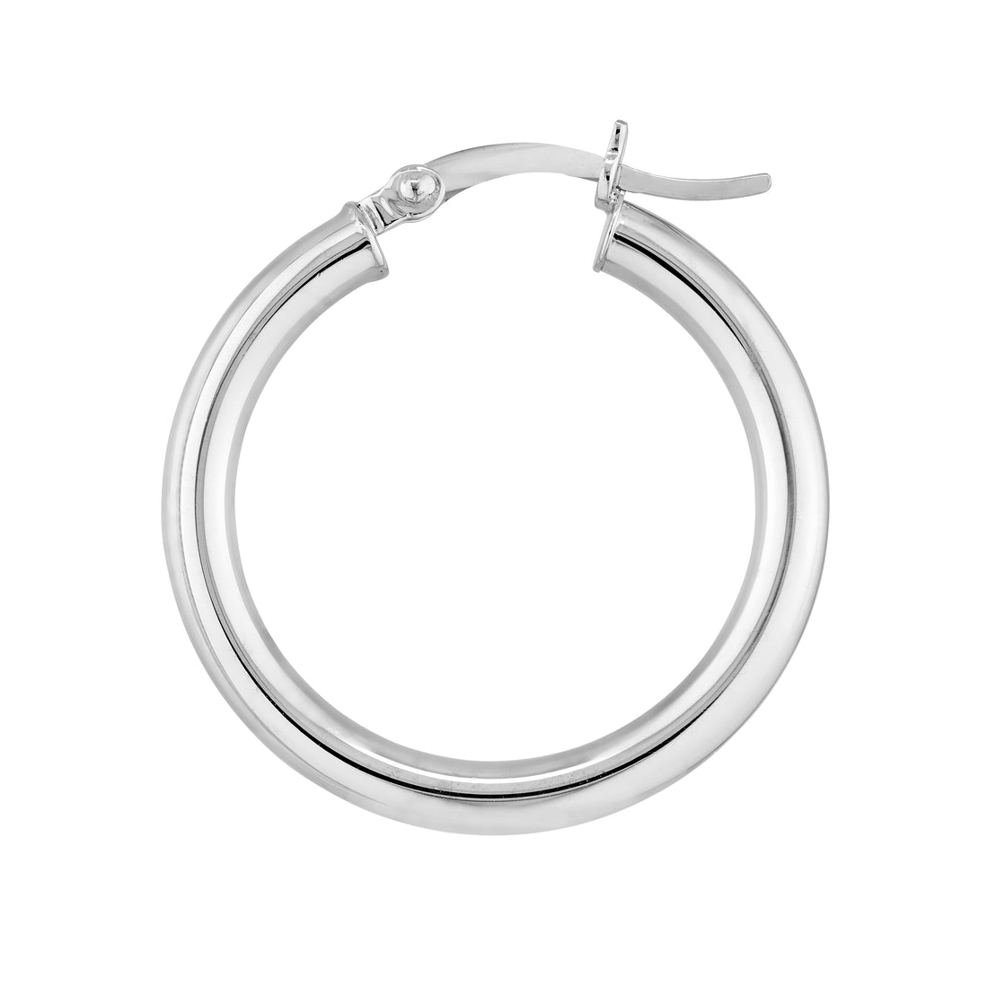 3MM X 25MM PLAIN ROUND HOOP EARRINGS | STERLING SILVER | TM005303-92B - Brownlee Jewelers