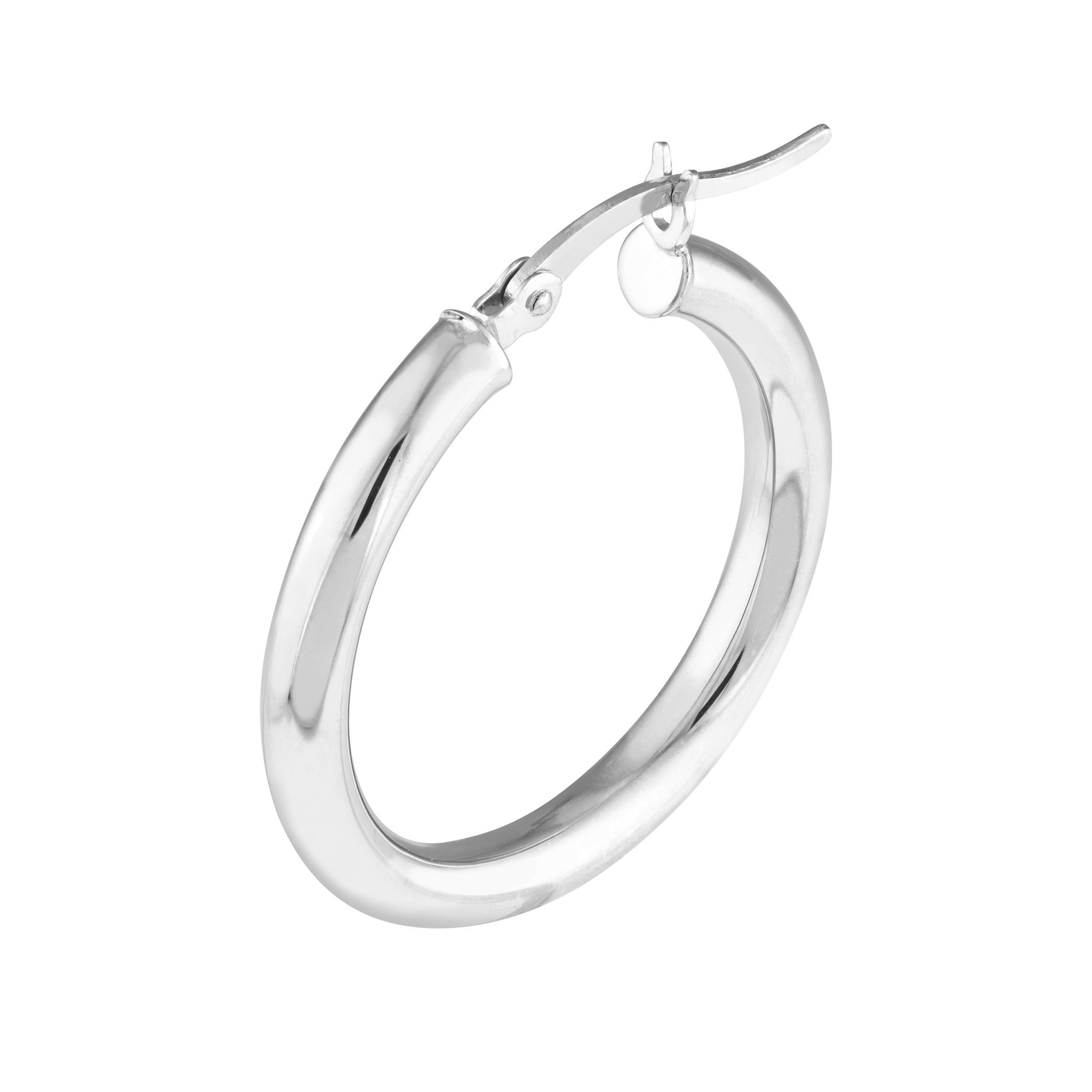 3MM X 25MM PLAIN ROUND HOOP EARRINGS | STERLING SILVER | TM005303-92B - Brownlee Jewelers