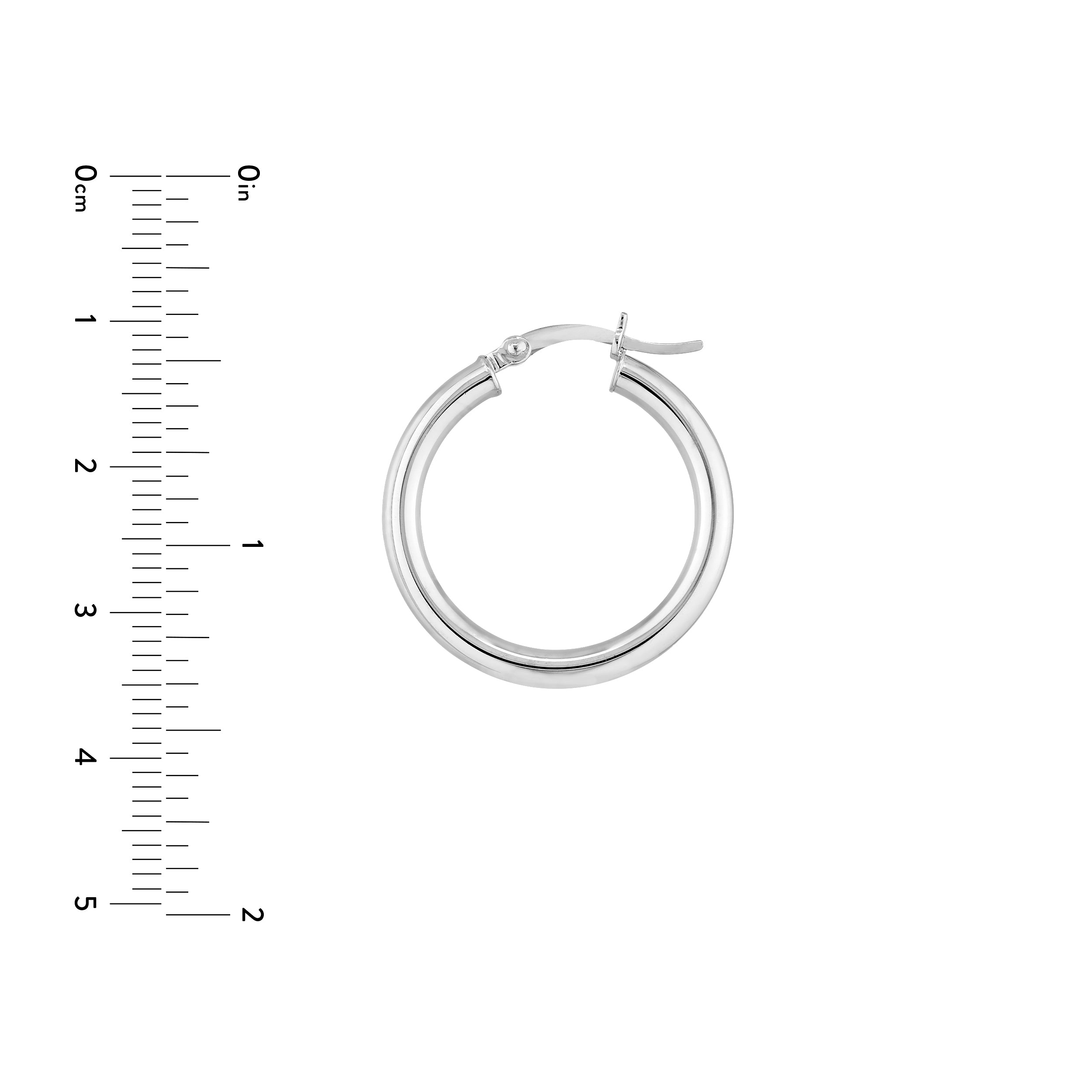3MM X 25MM PLAIN ROUND HOOP EARRINGS | STERLING SILVER | TM005303-92B - Brownlee Jewelers