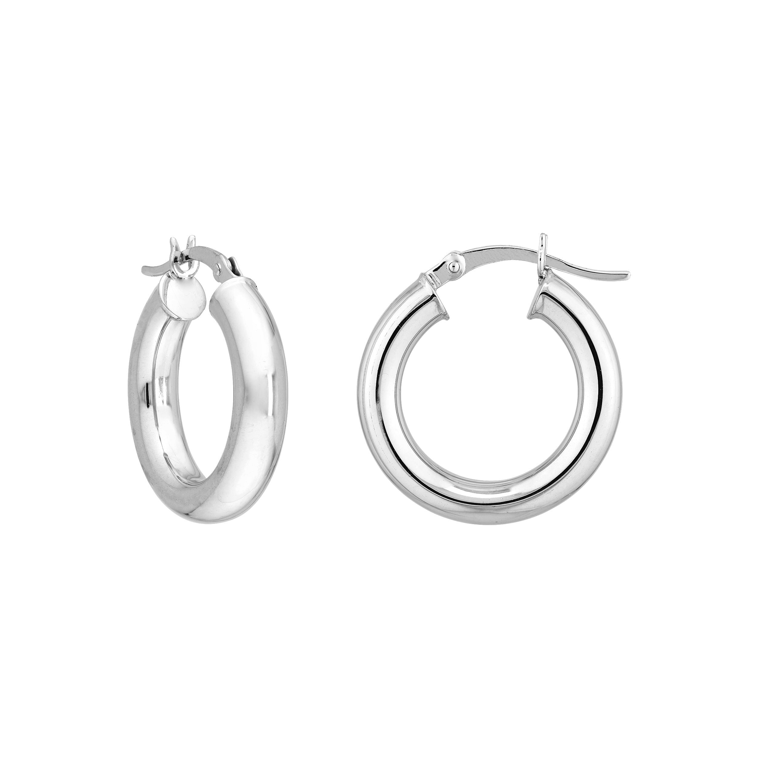 PLAIN ROUND HOOP EARRINGS | STERLING SILVER | TM005306-92B - Brownlee Jewelers