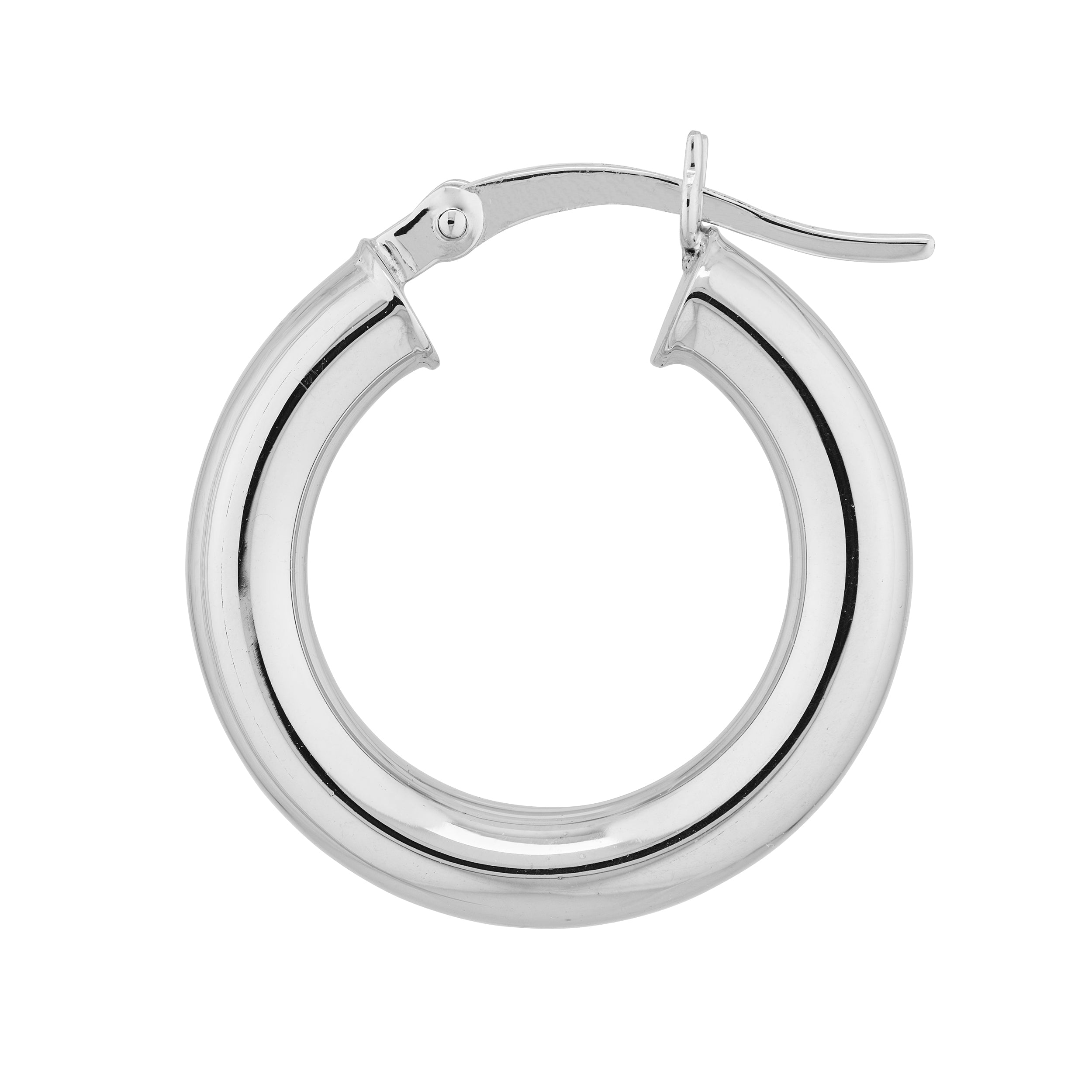 PLAIN ROUND HOOP EARRINGS | STERLING SILVER | TM005306-92B - Brownlee Jewelers