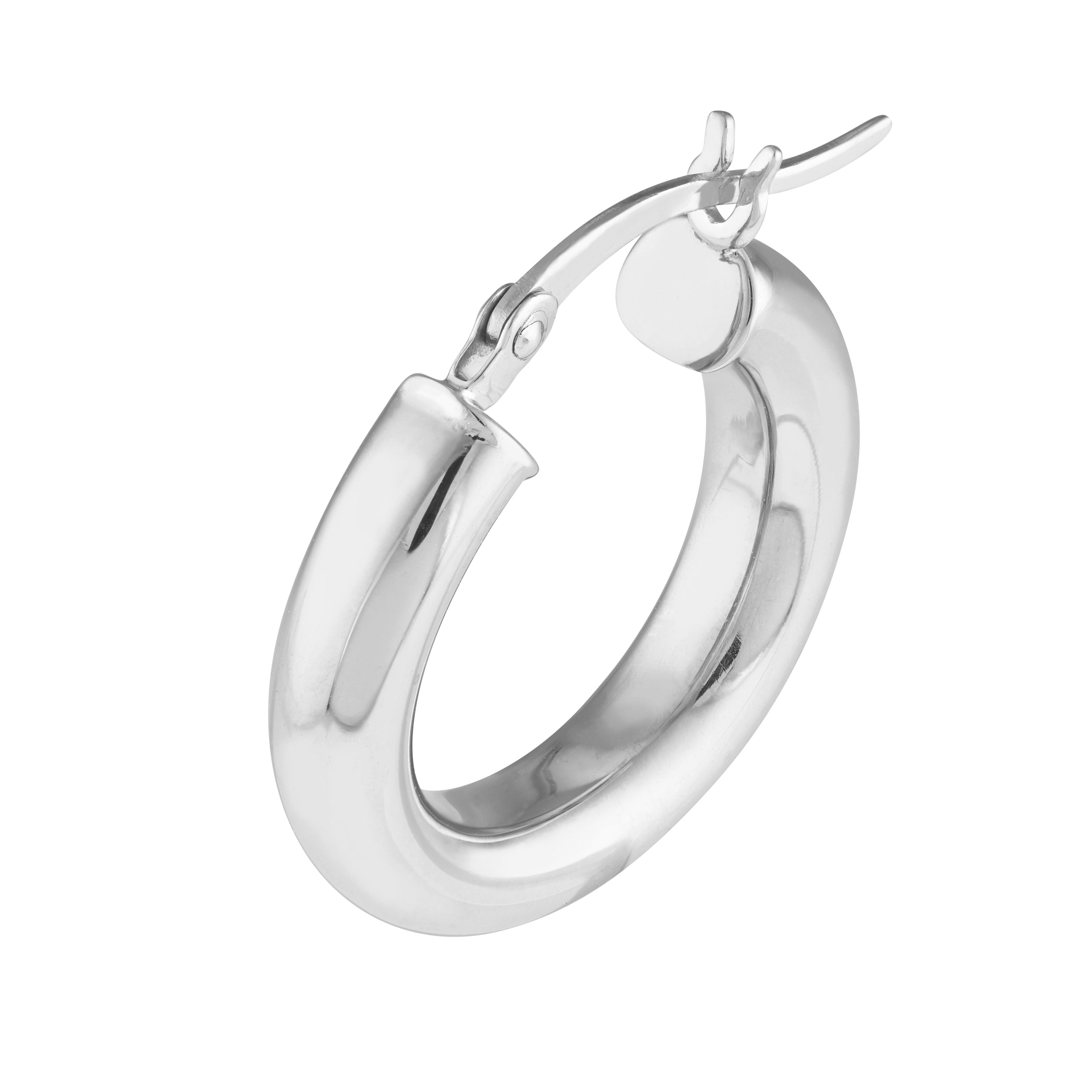 PLAIN ROUND HOOP EARRINGS | STERLING SILVER | TM005306-92B - Brownlee Jewelers