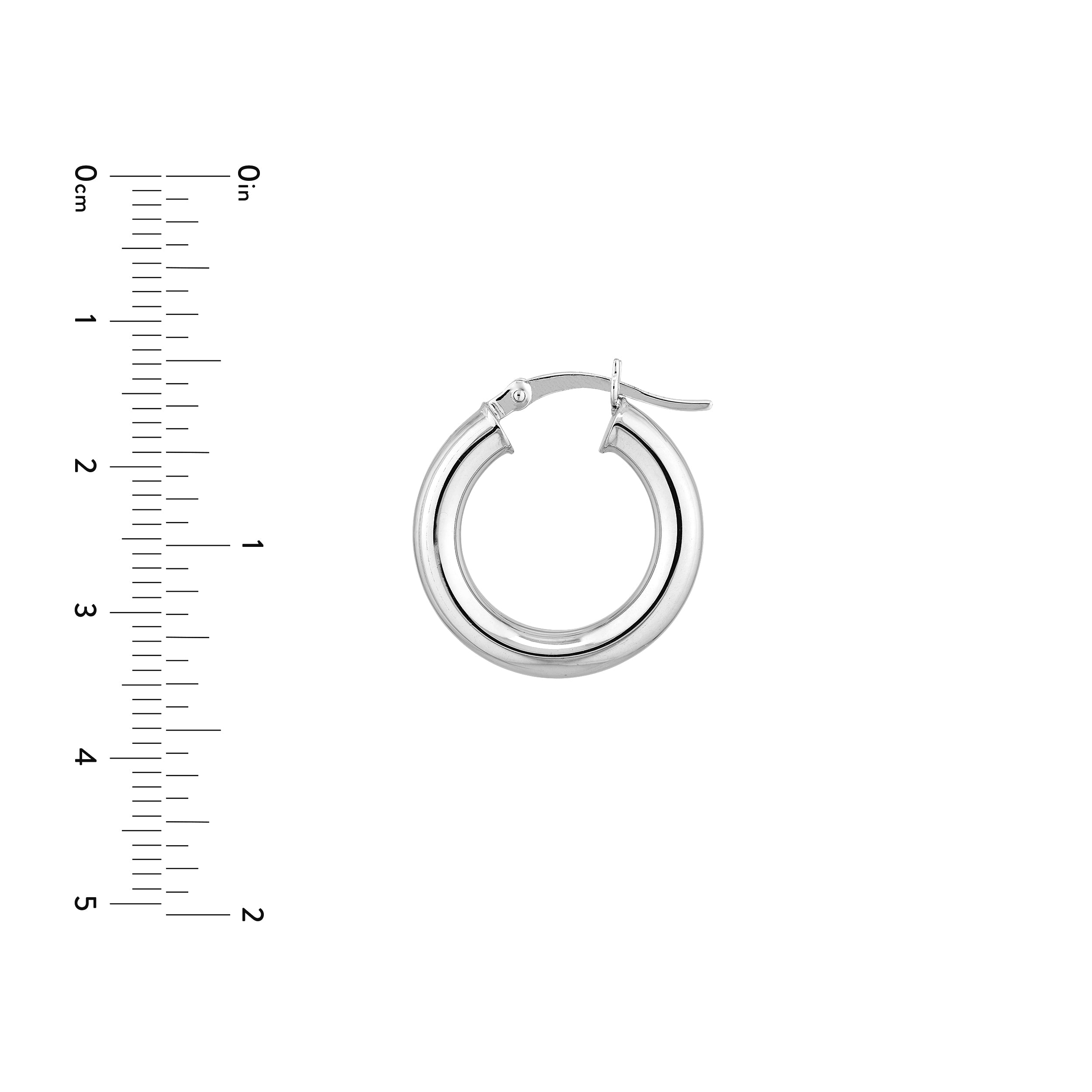 PLAIN ROUND HOOP EARRINGS | STERLING SILVER | TM005306-92B - Brownlee Jewelers