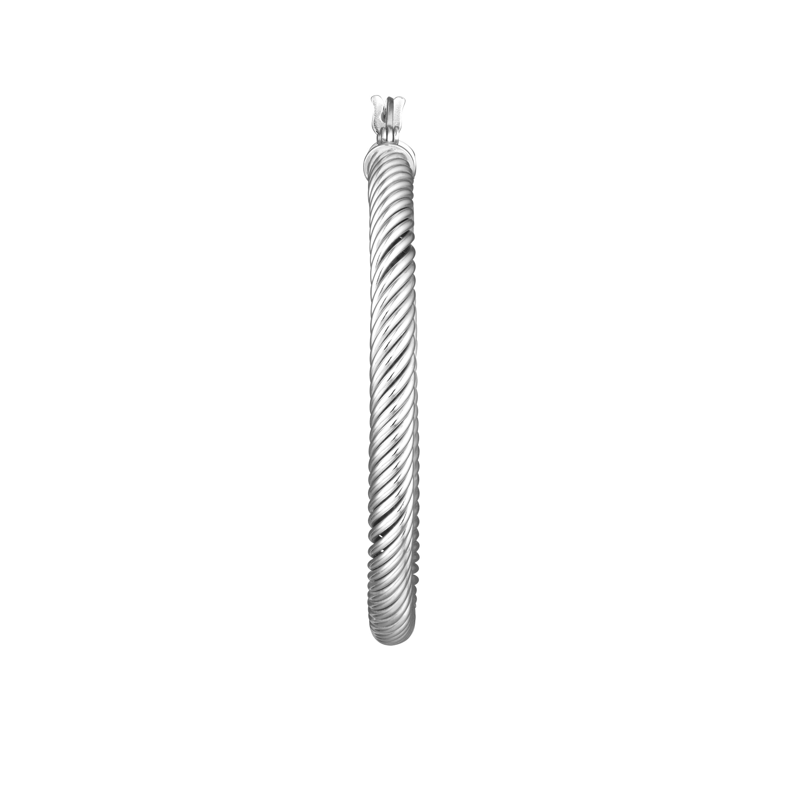TEXTURED TWISTED HOOP EARRINGS | STERLING SILVER | TM005332-92B - Brownlee Jewelers