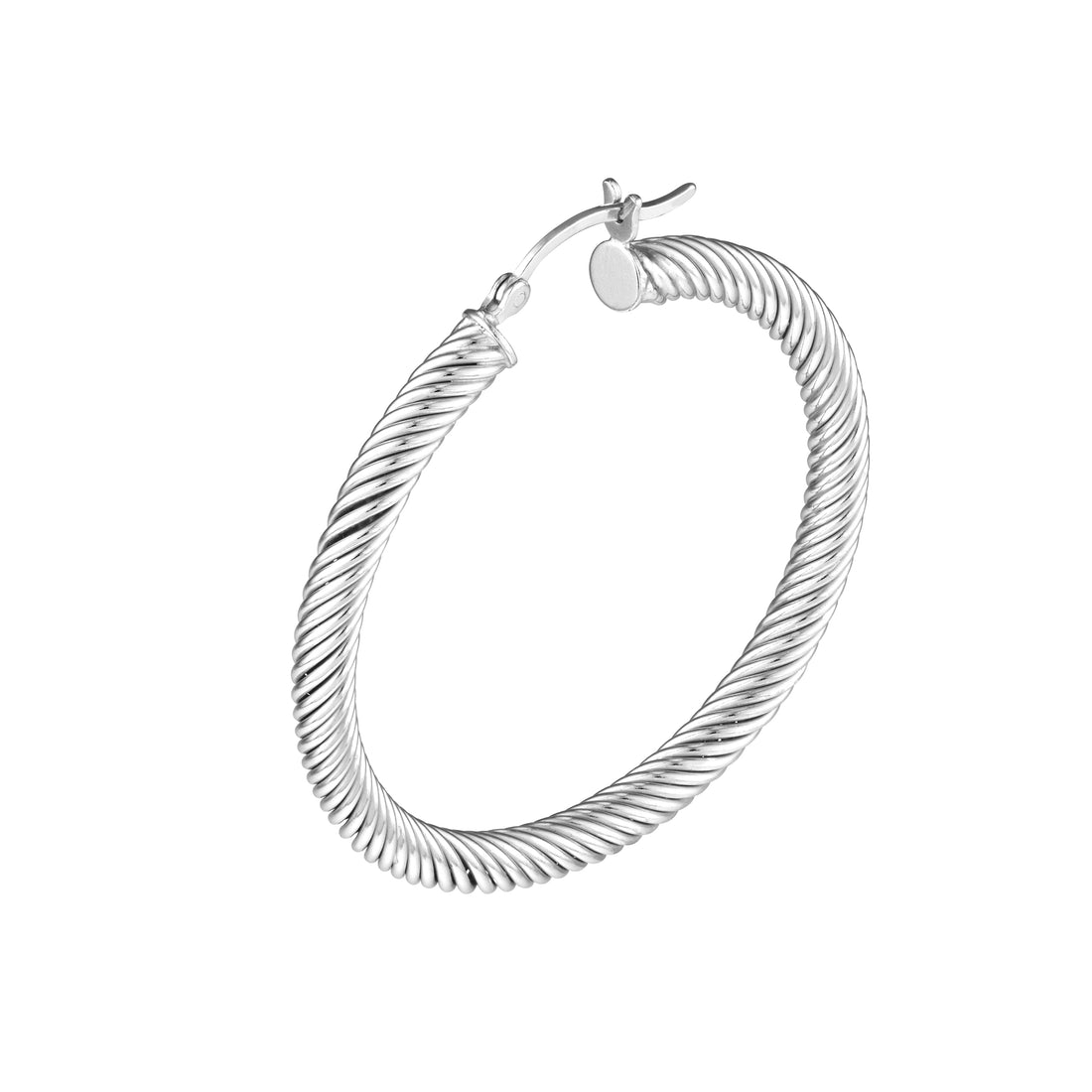 TEXTURED TWISTED HOOP EARRINGS | STERLING SILVER | TM005332-92B - Brownlee Jewelers