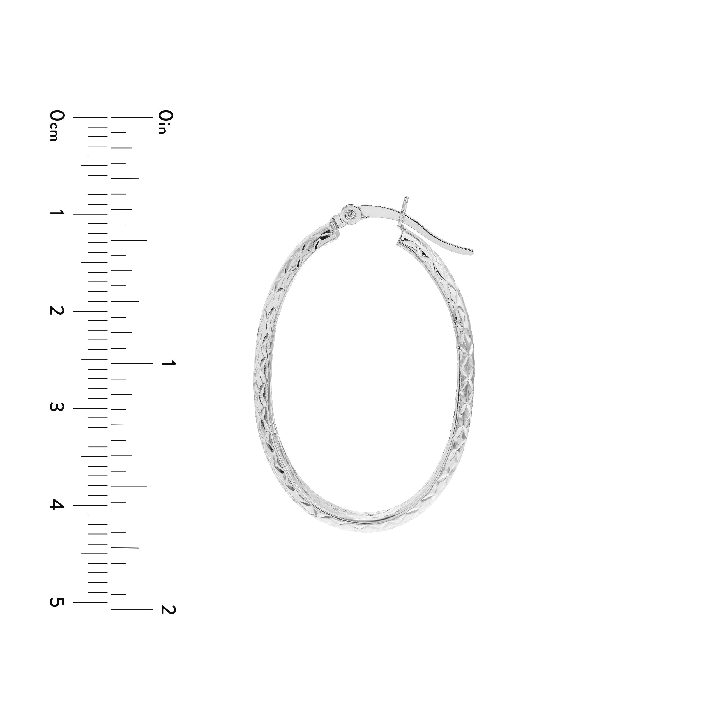 3MM X 23MM DIAMOND-CUT OVAL HOOP EARRINGS | 10K WHITE GOLD | TM008006-10B - Brownlee Jewelers