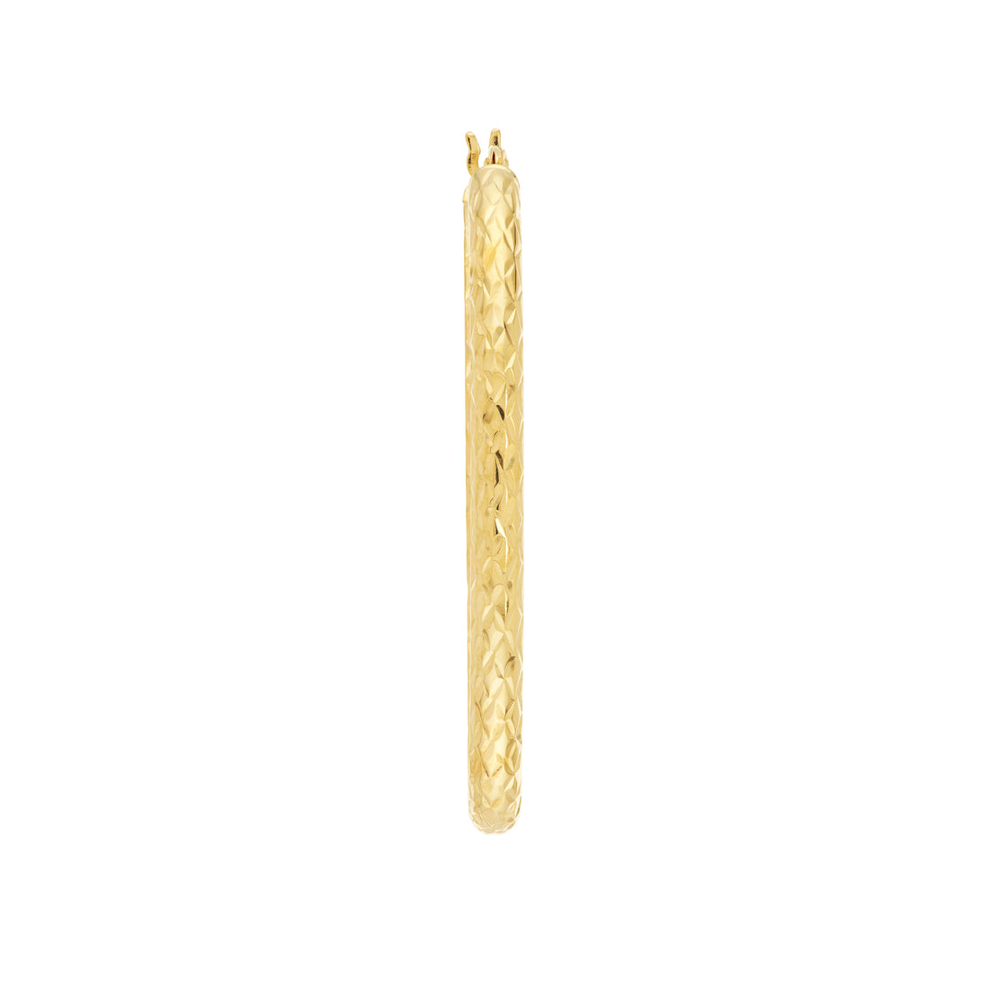 3MM X 42MM DIAMOND-CUT OVAL HOOP EARRINGS | 10K YELLOW GOLD | TM008007-10Y - Brownlee Jewelers