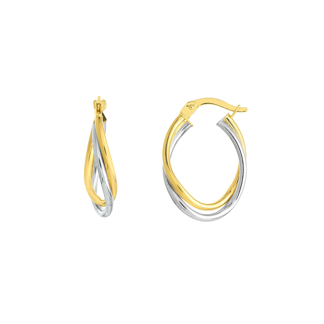 DOUBLE WAVE HOOP EARRINGS | 10K TWO-TONE GOLD | TM008381-10YB - Brownlee Jewelers