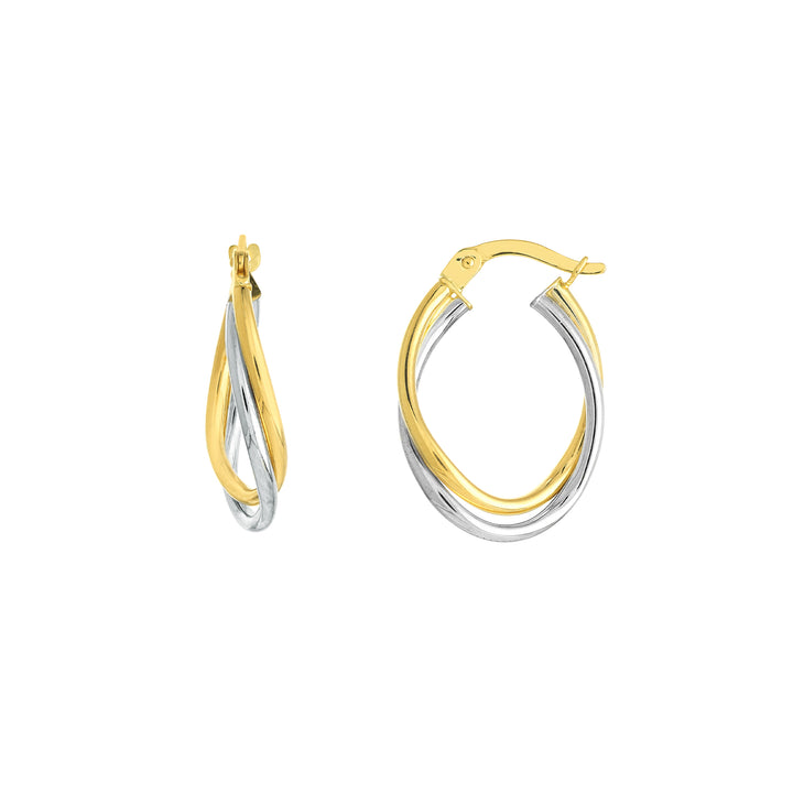 DOUBLE WAVE HOOP EARRINGS | 10K TWO-TONE GOLD | TM008381-10YB - Brownlee Jewelers