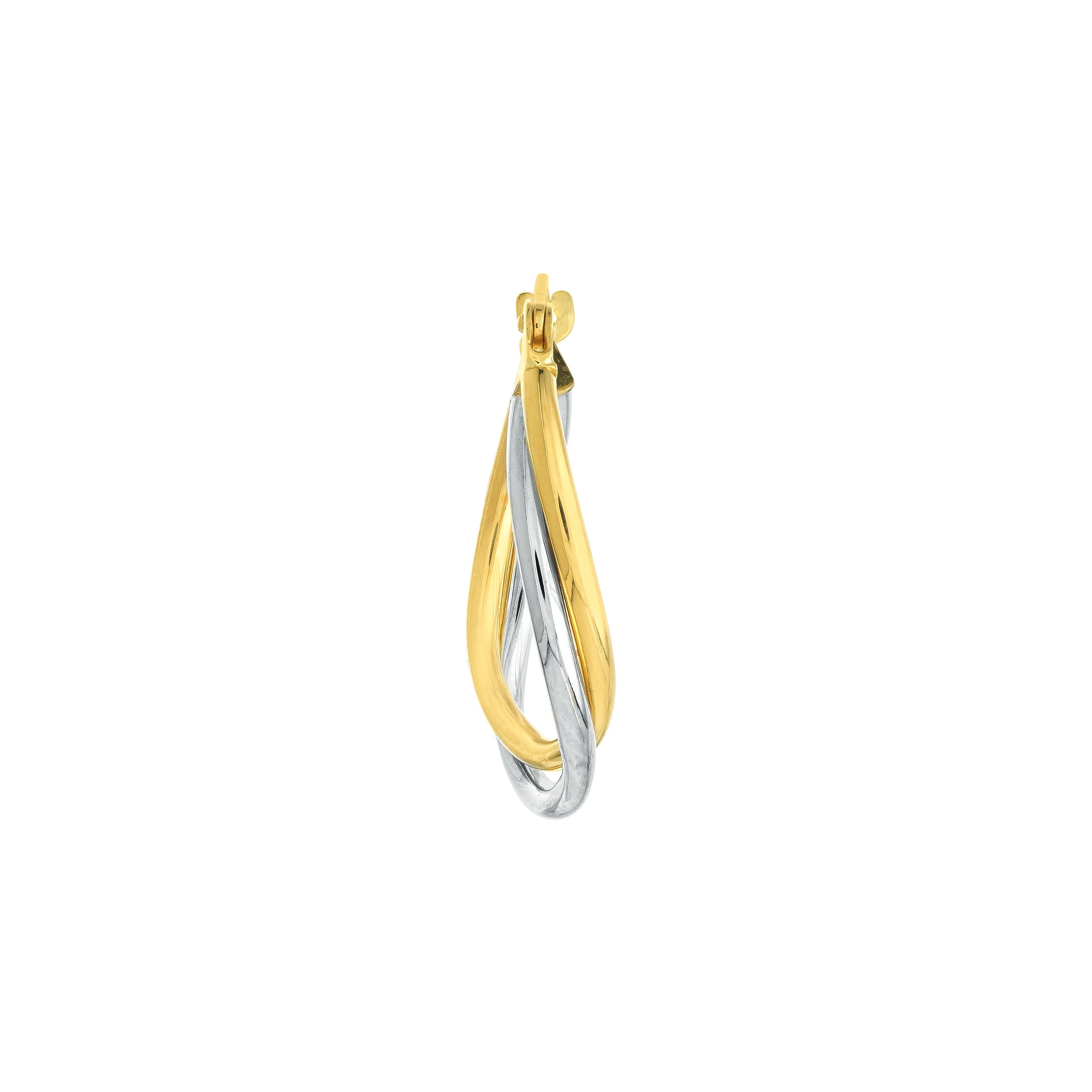 DOUBLE WAVE HOOP EARRINGS | 10K TWO-TONE GOLD | TM008381-10YB - Brownlee Jewelers