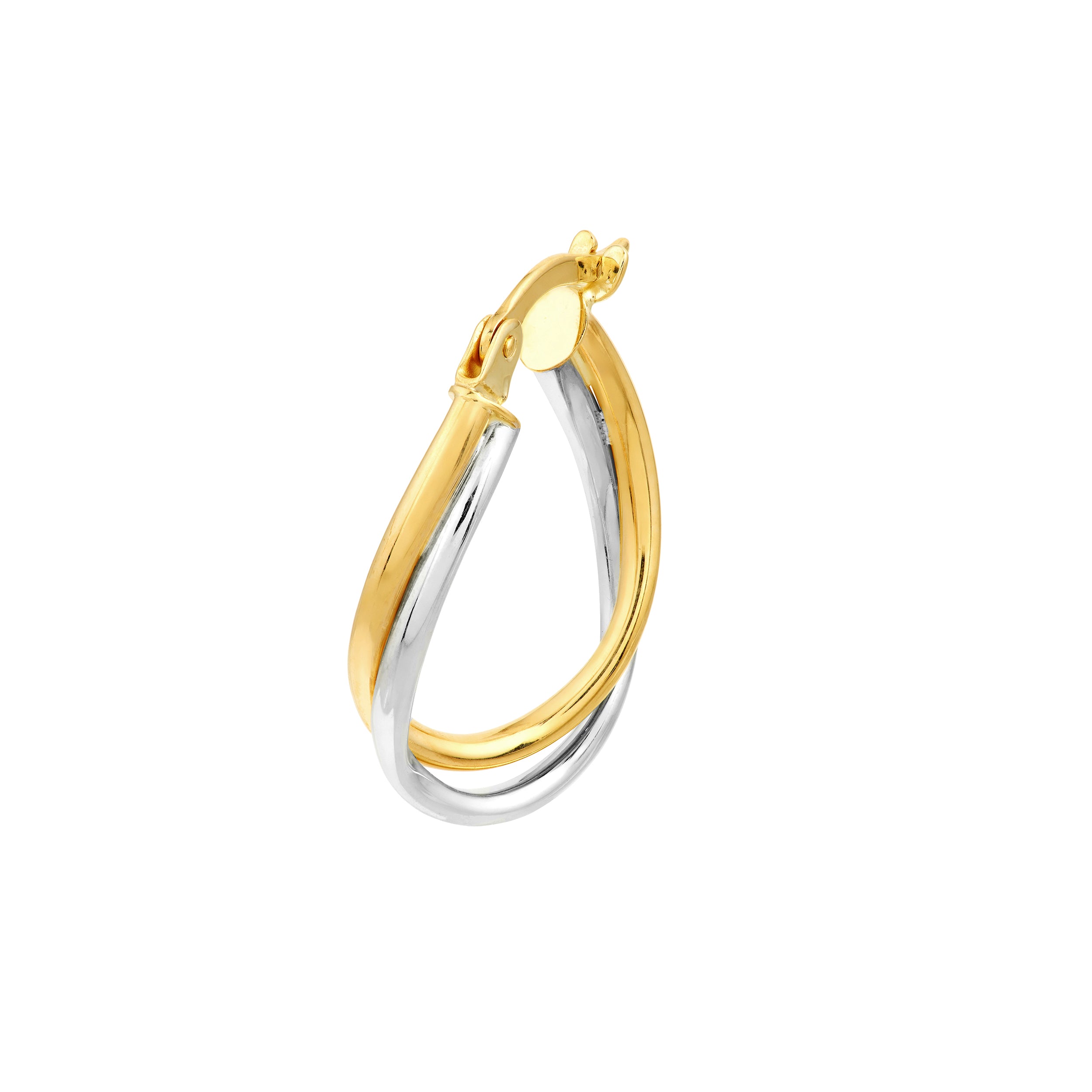 DOUBLE WAVE HOOP EARRINGS | 10K TWO-TONE GOLD | TM008381-10YB - Brownlee Jewelers