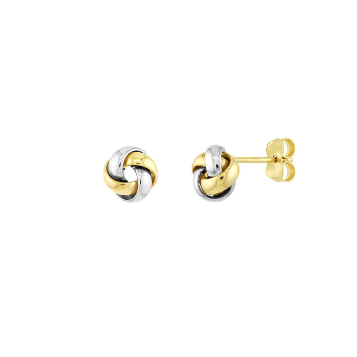 LOVE KNOT EARRINGS | 10K TWO-TONE GOLD | TM008408-10YB - Brownlee Jewelers