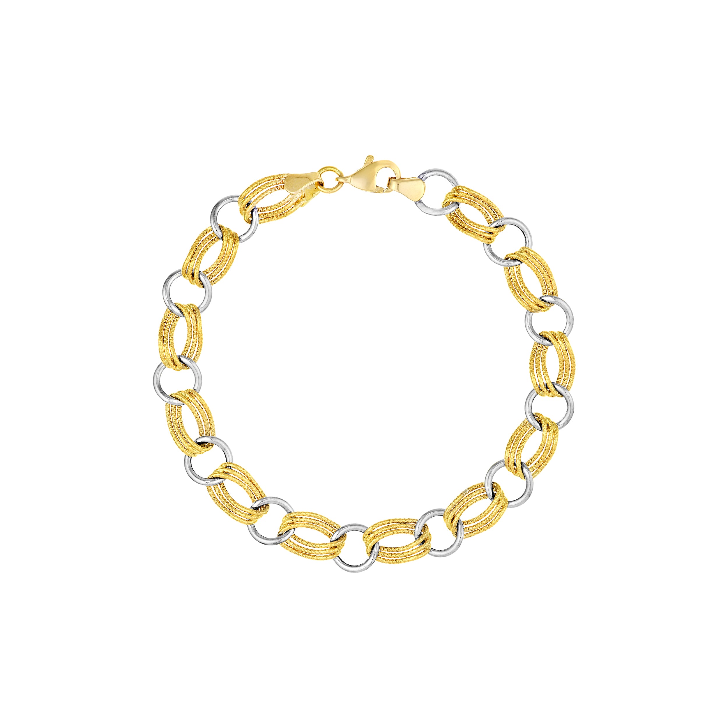 7.25" LINK BRACELET | 14K TWO-TONE GOLD | TM020564-14YB - Brownlee Jewelers