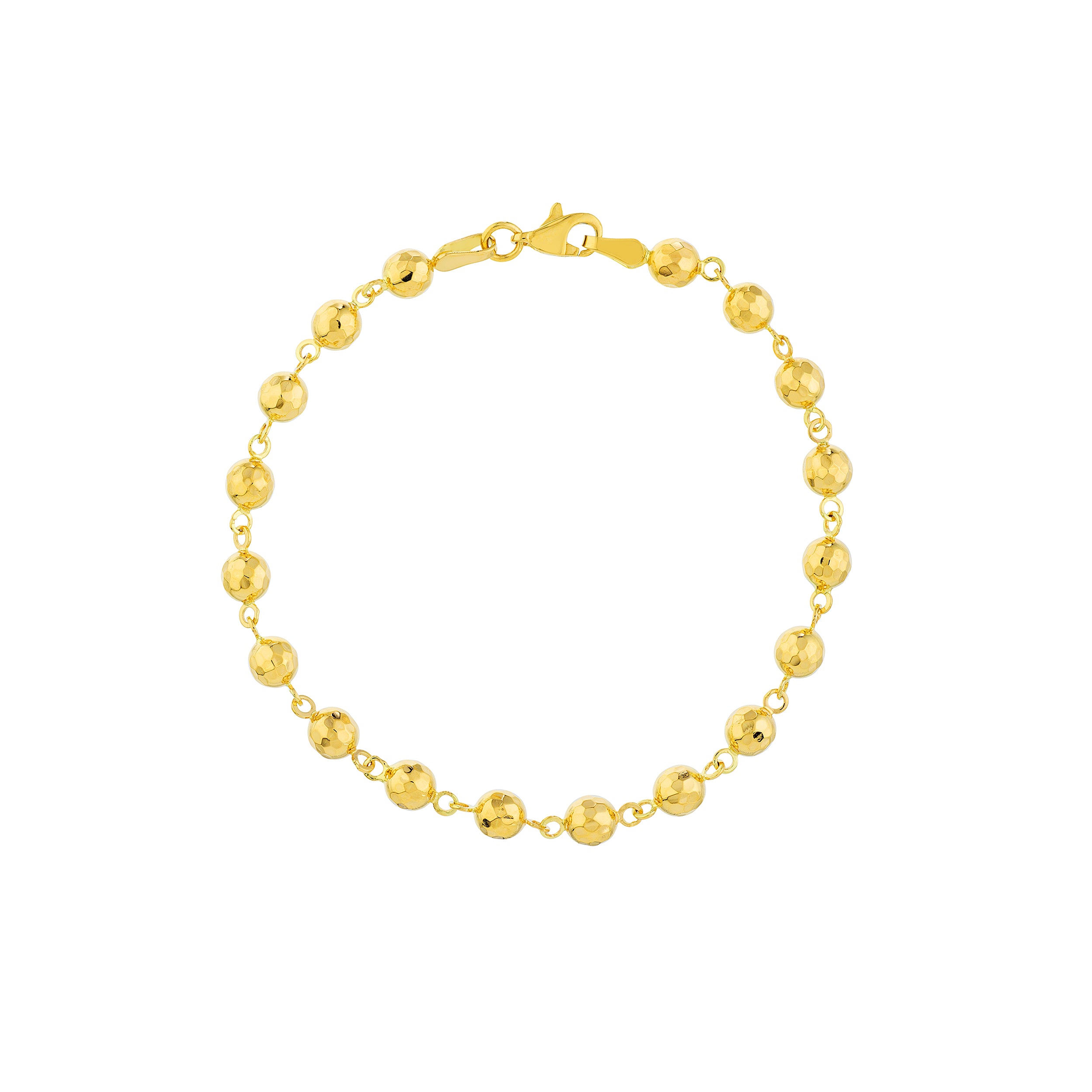 7.25" 5MM DIAMOND-CUT BEAD CHAIN BRACELET | 14K YELLOW GOLD | TM020601-14Y - Brownlee Jewelers