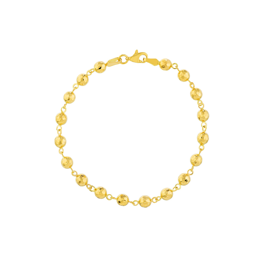 7.25" 5MM DIAMOND-CUT BEAD CHAIN BRACELET | 14K YELLOW GOLD | TM020601-14Y - Brownlee Jewelers