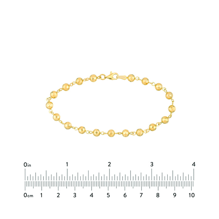 7.25" 5MM DIAMOND-CUT BEAD CHAIN BRACELET | 14K YELLOW GOLD | TM020601-14Y - Brownlee Jewelers