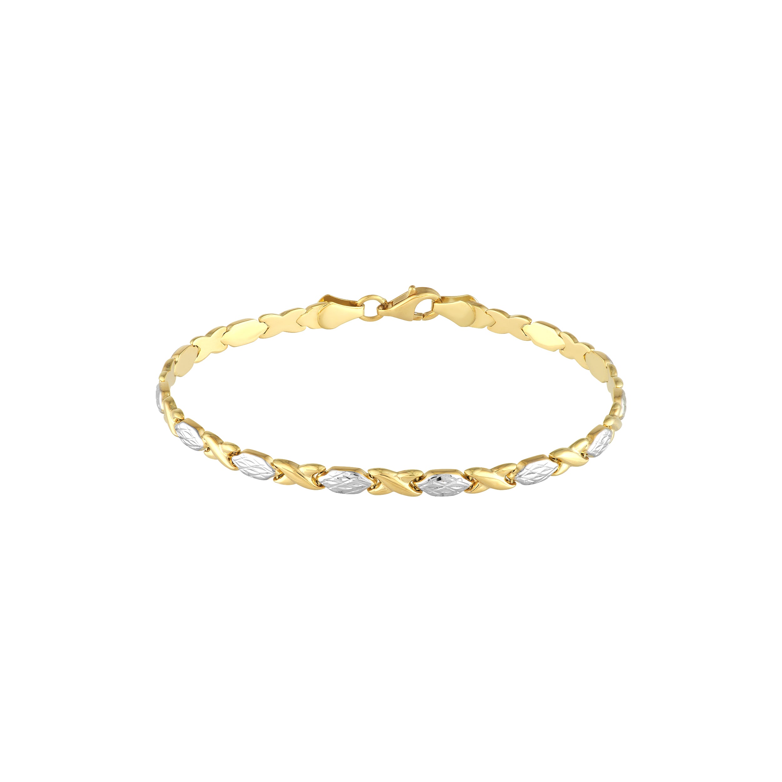 7.25" DIAMOND-CUT BRACELET | 14K TWO-TONE GOLD | TM020637-14YB - Brownlee Jewelers