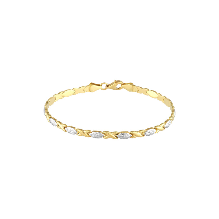 7.25" DIAMOND-CUT BRACELET | 14K TWO-TONE GOLD | TM020637-14YB - Brownlee Jewelers