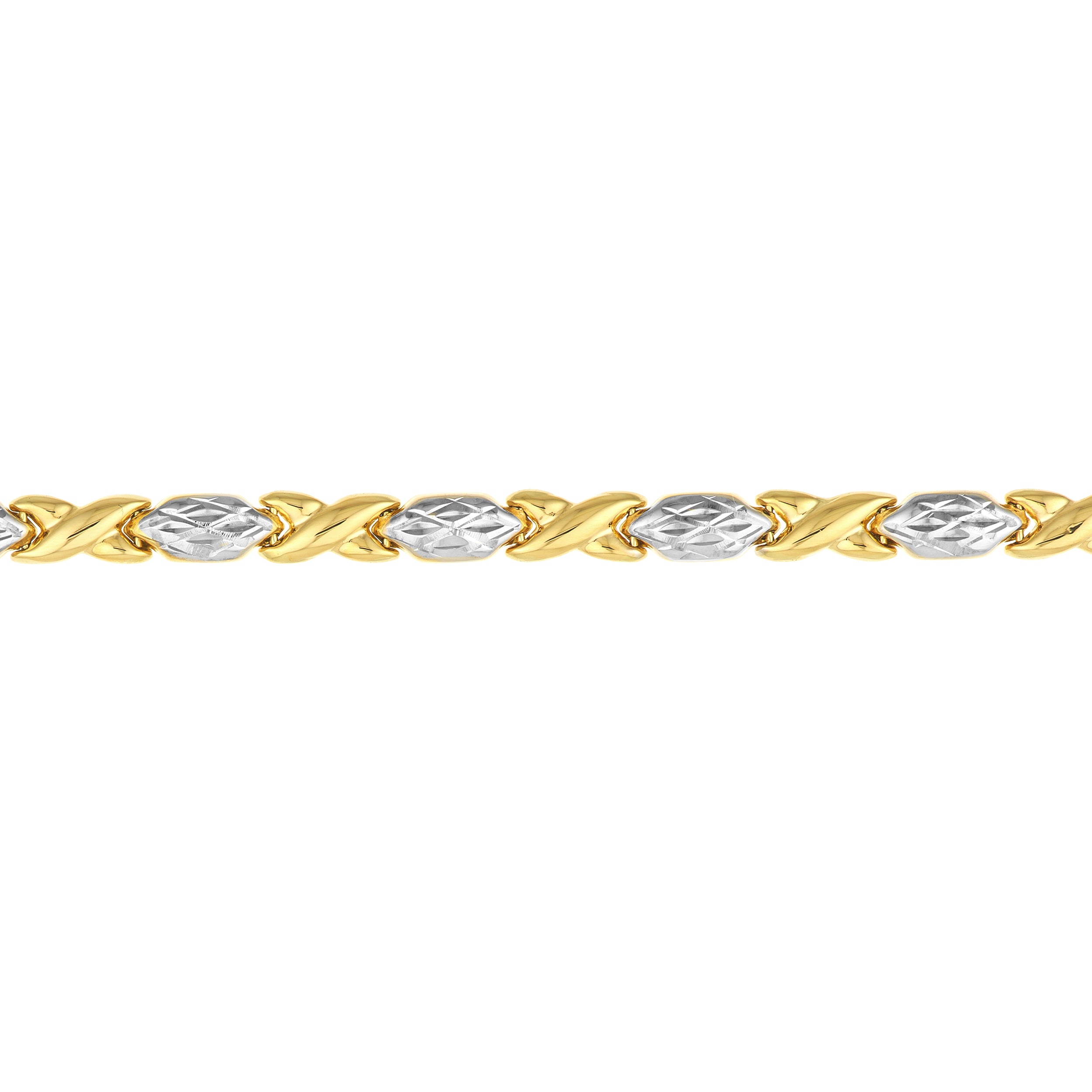 7.25" DIAMOND-CUT BRACELET | 14K TWO-TONE GOLD | TM020637-14YB - Brownlee Jewelers