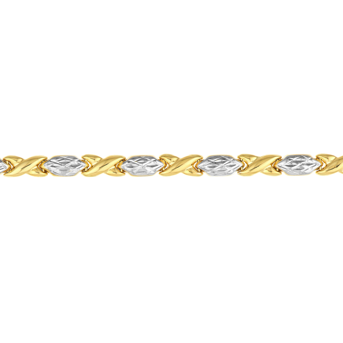 7.25" DIAMOND-CUT BRACELET | 14K TWO-TONE GOLD | TM020637-14YB - Brownlee Jewelers