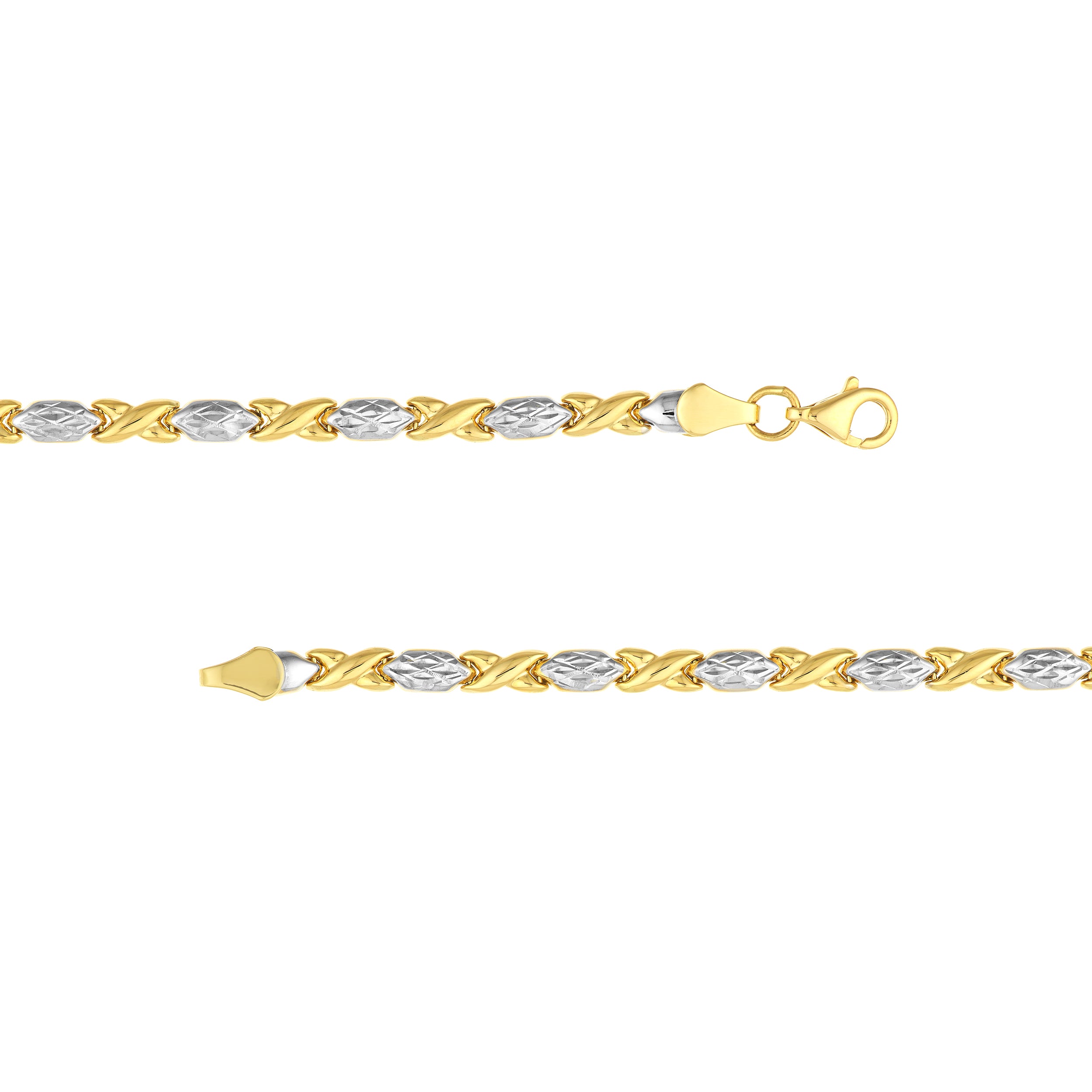 7.25" DIAMOND-CUT BRACELET | 14K TWO-TONE GOLD | TM020637-14YB - Brownlee Jewelers