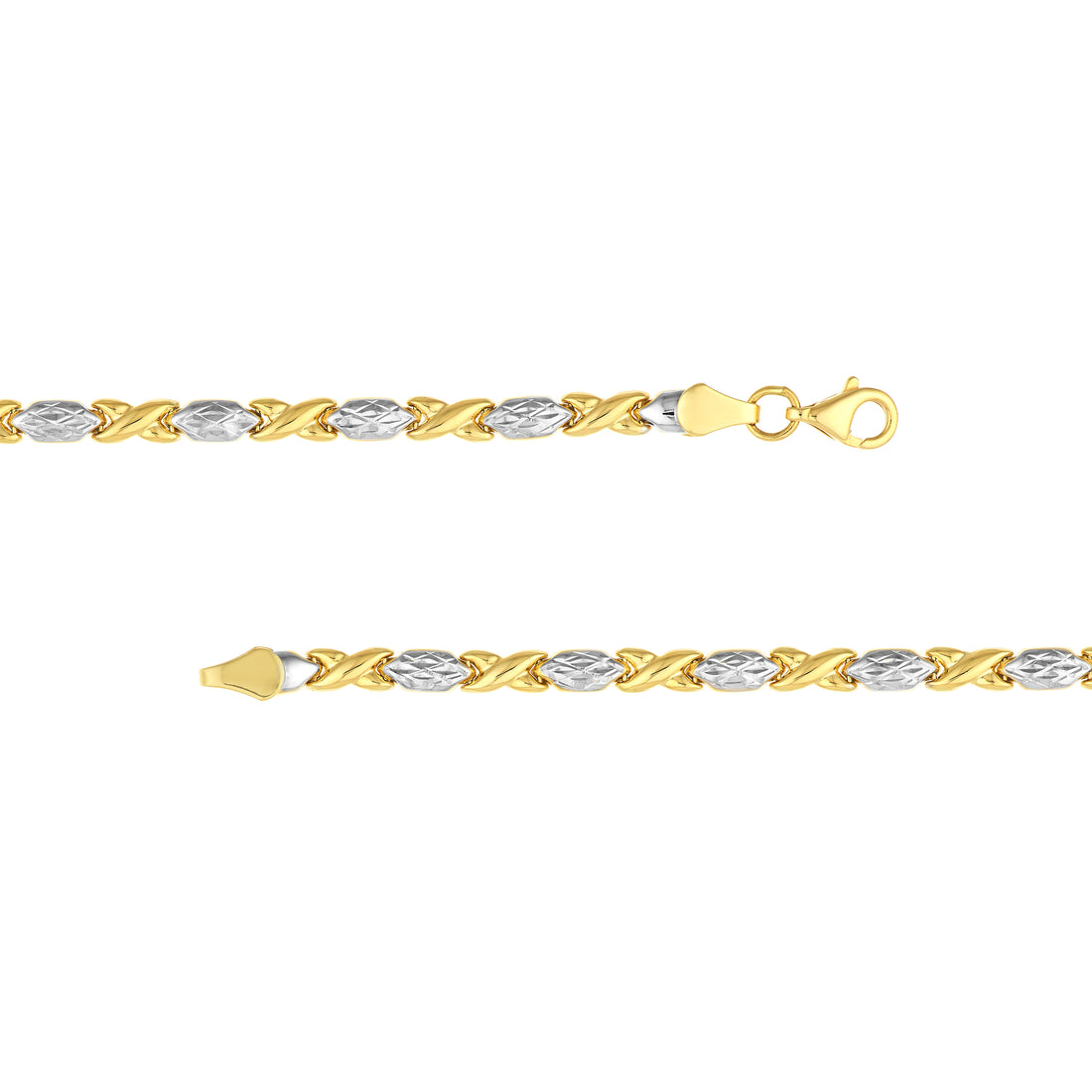 7.25" DIAMOND-CUT BRACELET | 14K TWO-TONE GOLD | TM020637-14YB - Brownlee Jewelers