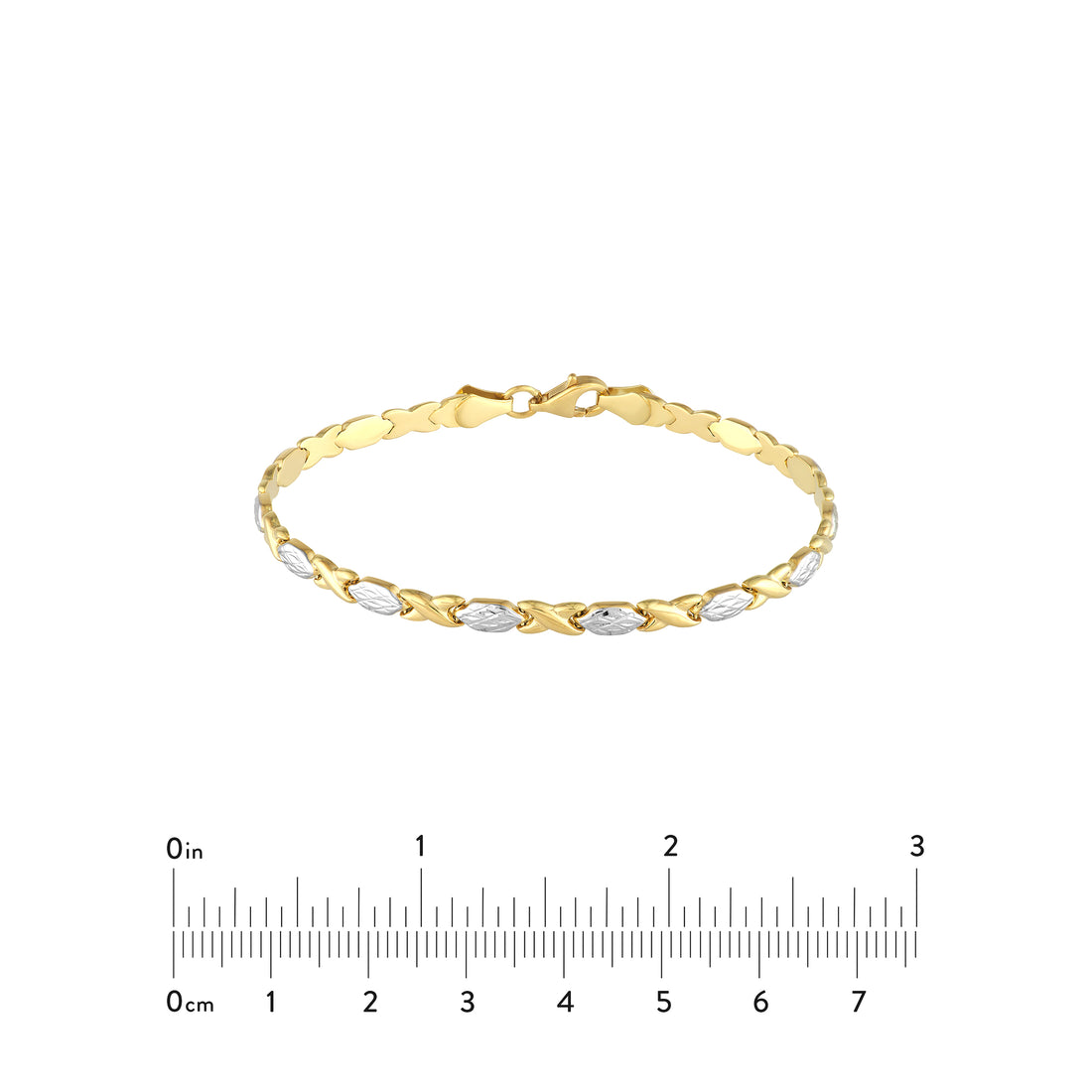 7.25" DIAMOND-CUT BRACELET | 14K TWO-TONE GOLD | TM020637-14YB - Brownlee Jewelers