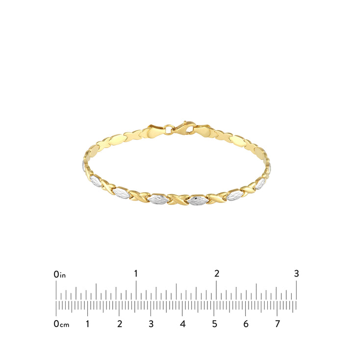 7.25" DIAMOND-CUT BRACELET | 14K TWO-TONE GOLD | TM020637-14YB - Brownlee Jewelers