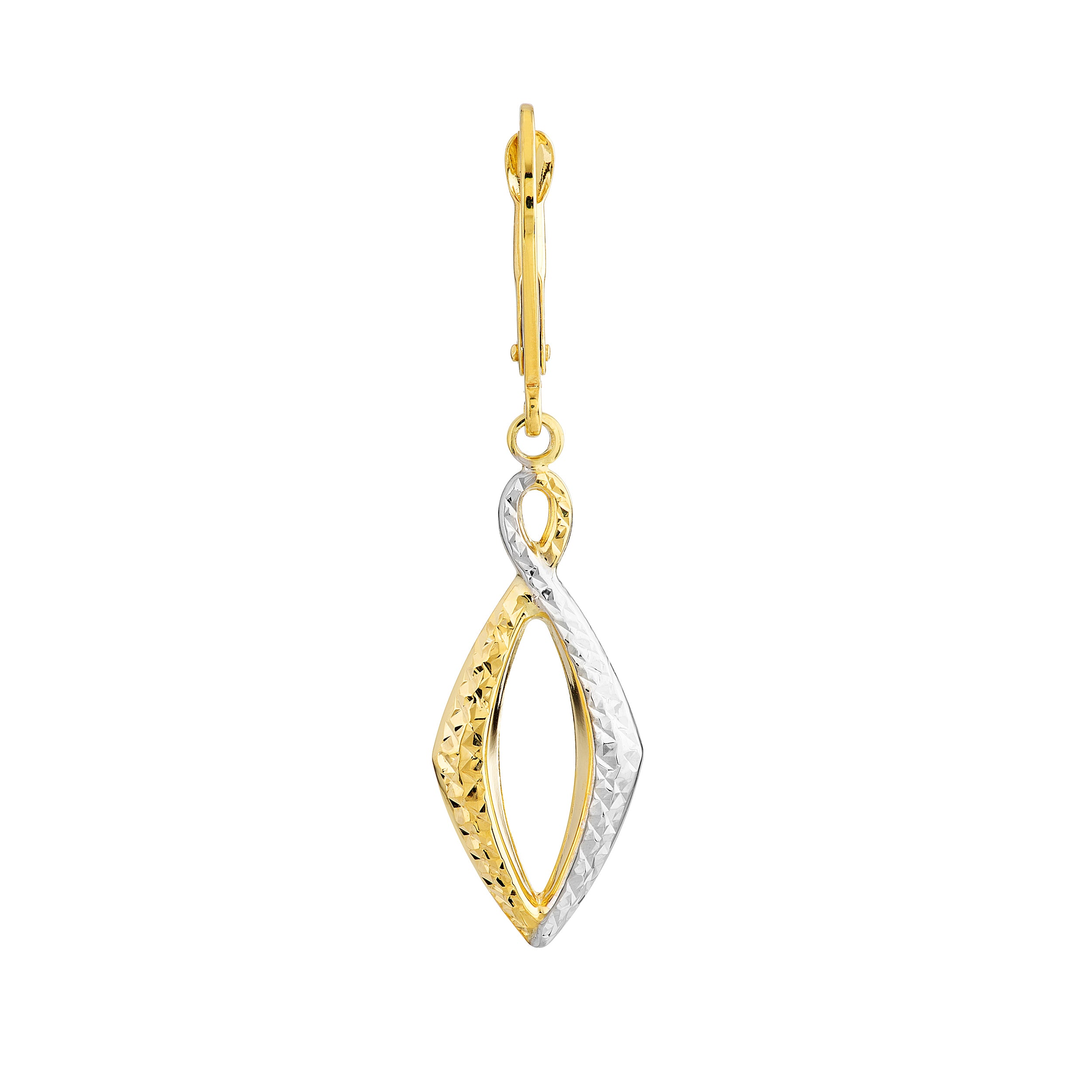 DIAMOND-CUT MARQUISE DROP DROP EARRINGS | 10K TWO-TONE GOLD | TM020966-10YB - Brownlee Jewelers