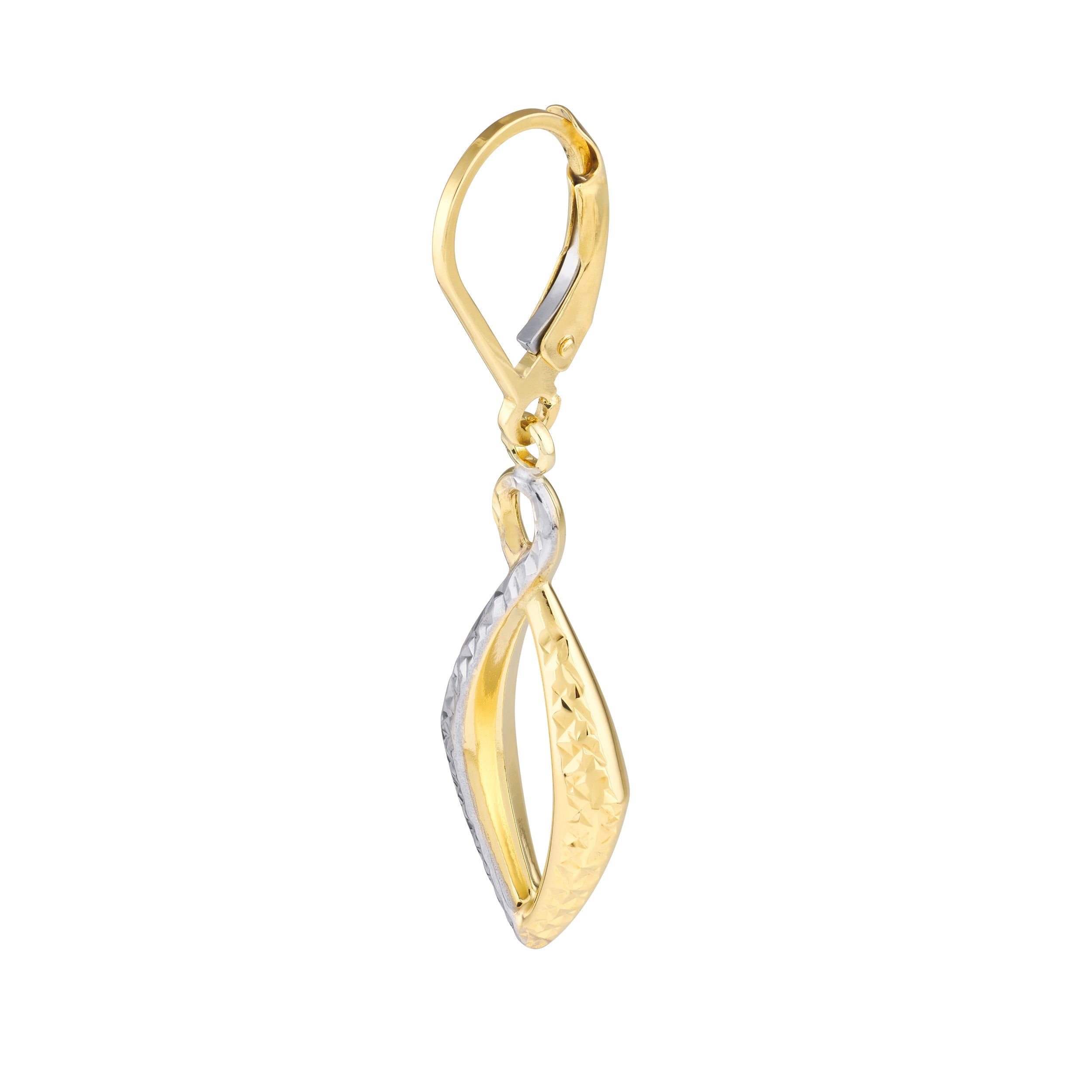 DIAMOND-CUT MARQUISE DROP DROP EARRINGS | 10K TWO-TONE GOLD | TM020966-10YB - Brownlee Jewelers