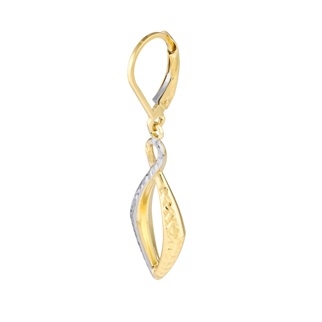 DIAMOND-CUT MARQUISE DROP DROP EARRINGS | 10K TWO-TONE GOLD | TM020966-10YB - Brownlee Jewelers
